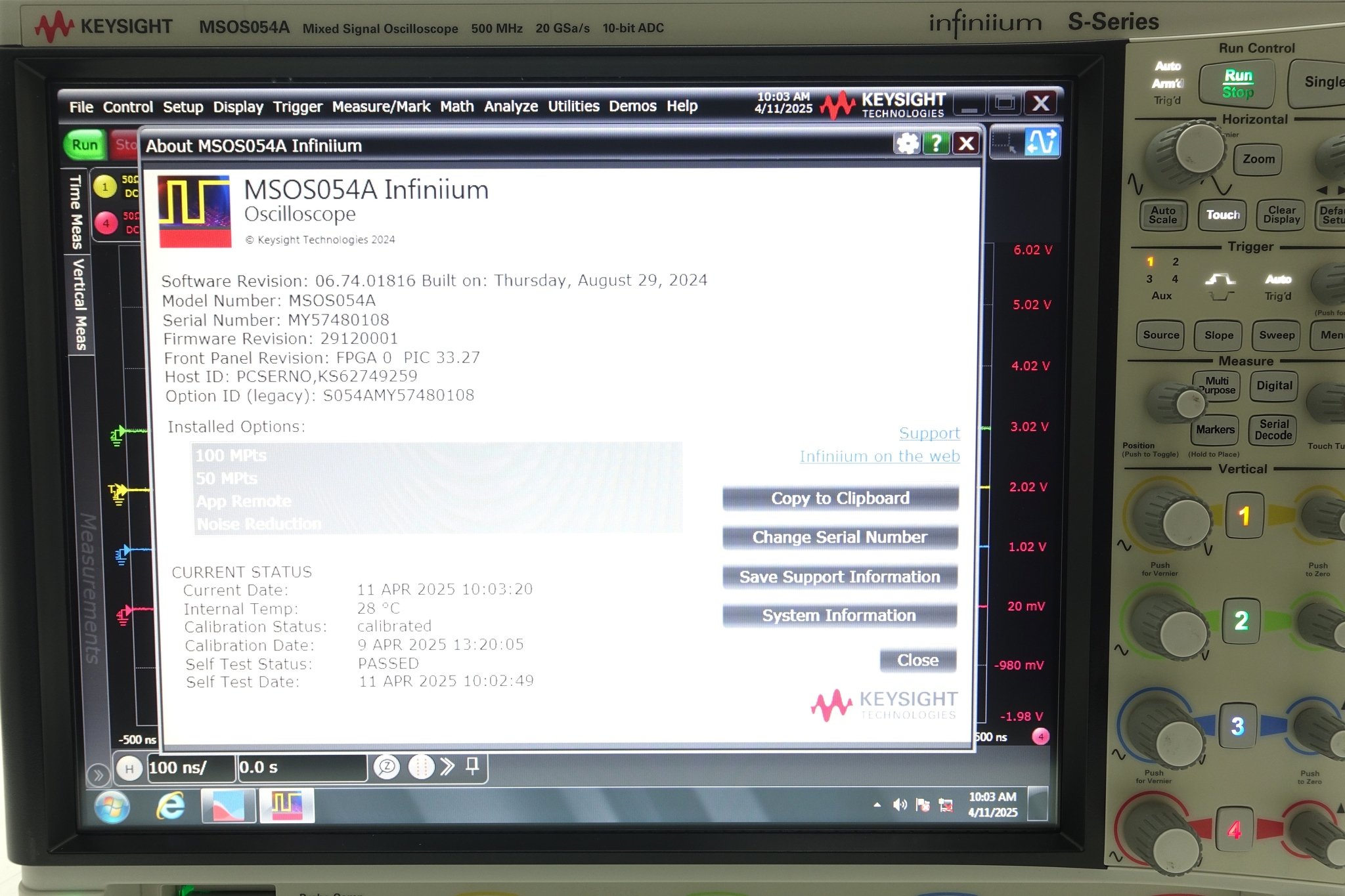 Keysight MSOS054A High-Definition Oscilloscope / 500 MHz / 4 Analog Plus 16 Digital Channels Keysight MSOS054A High-Definition Oscilloscope / 500 MHz / 4 Analog Plus 16 Digital Channels