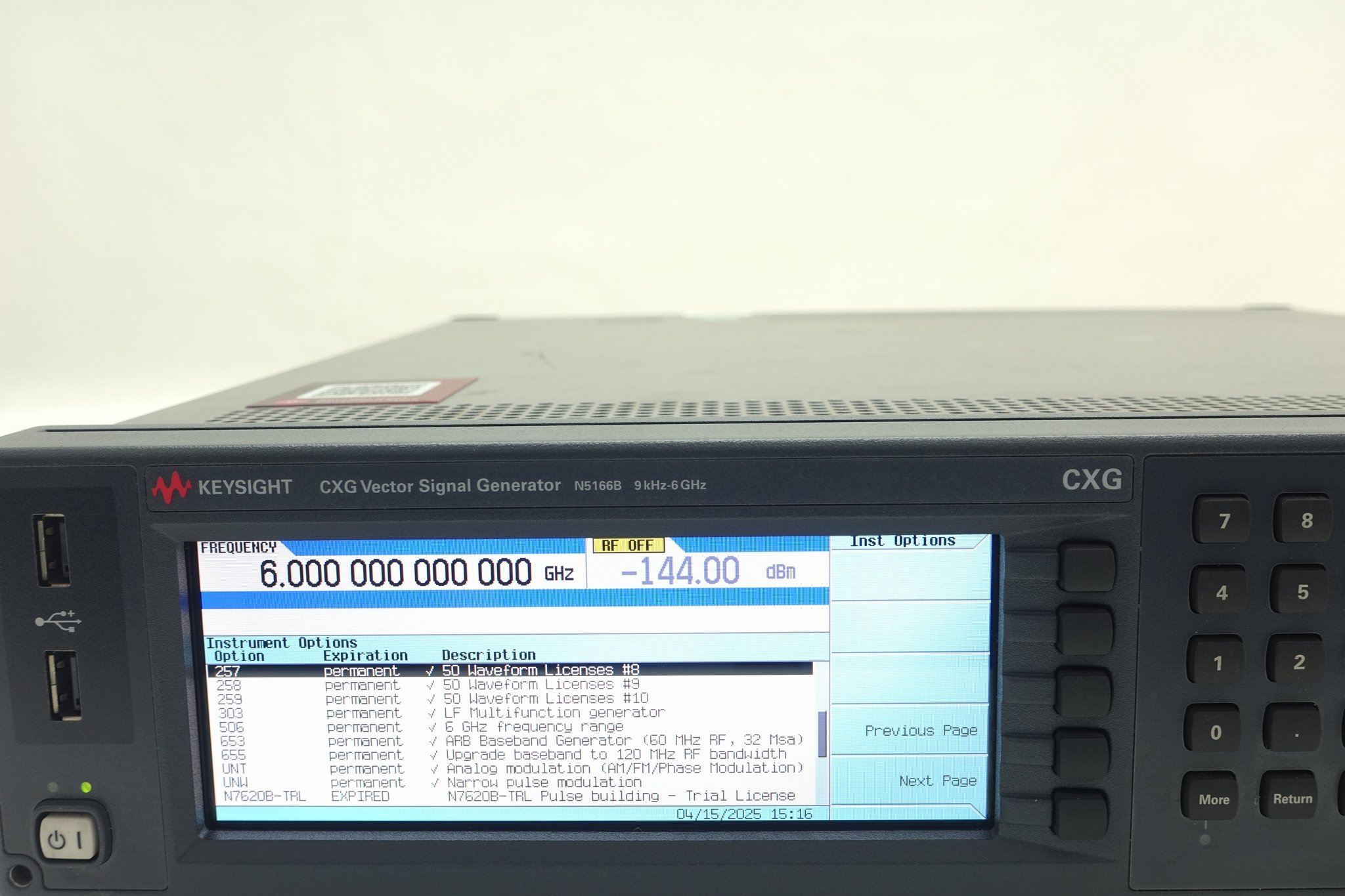 Keysight N5166B CXG X-Series RF Vector Signal Generator 