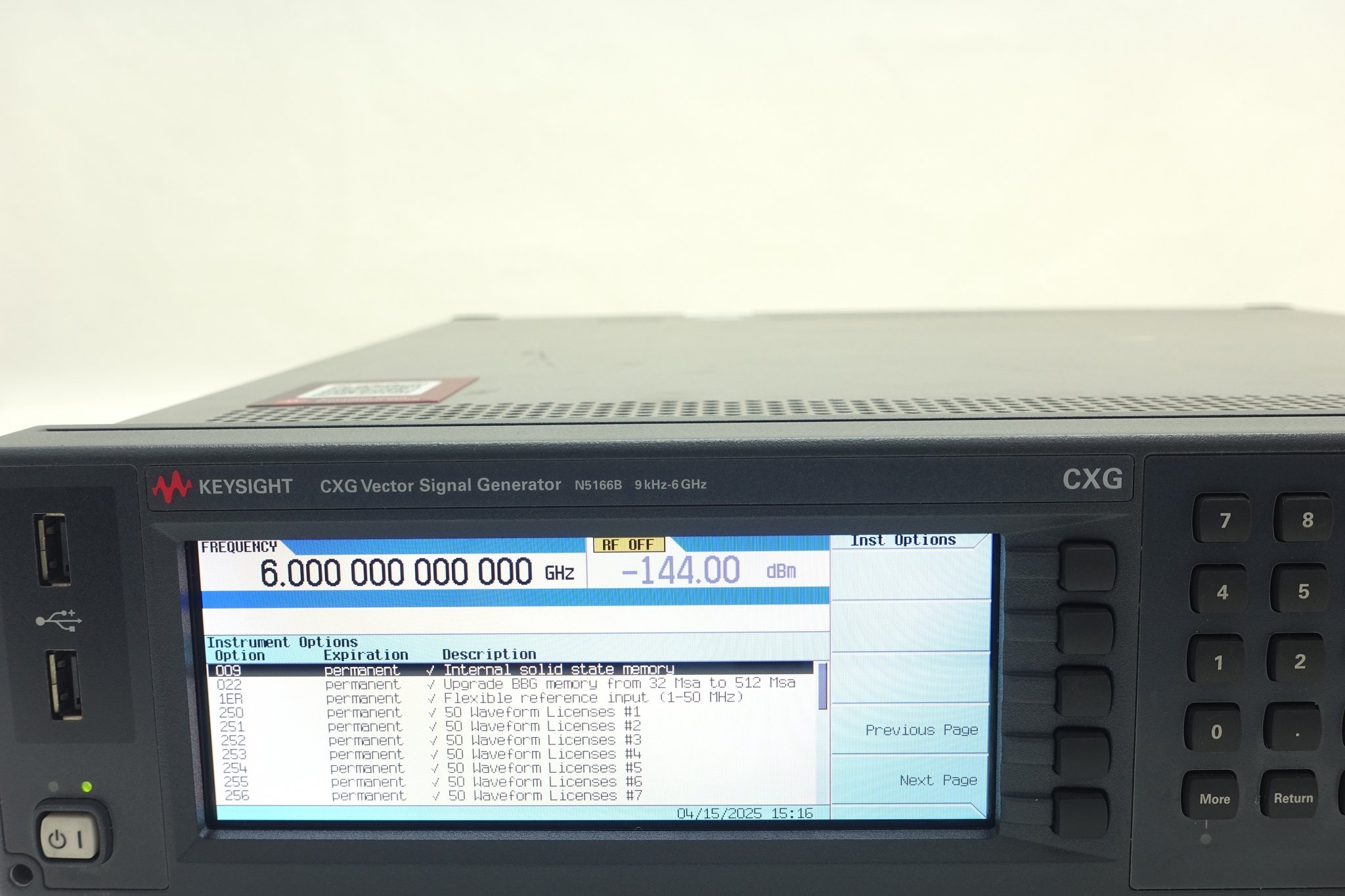 Keysight N5166B CXG X-Series RF Vector Signal Generator 