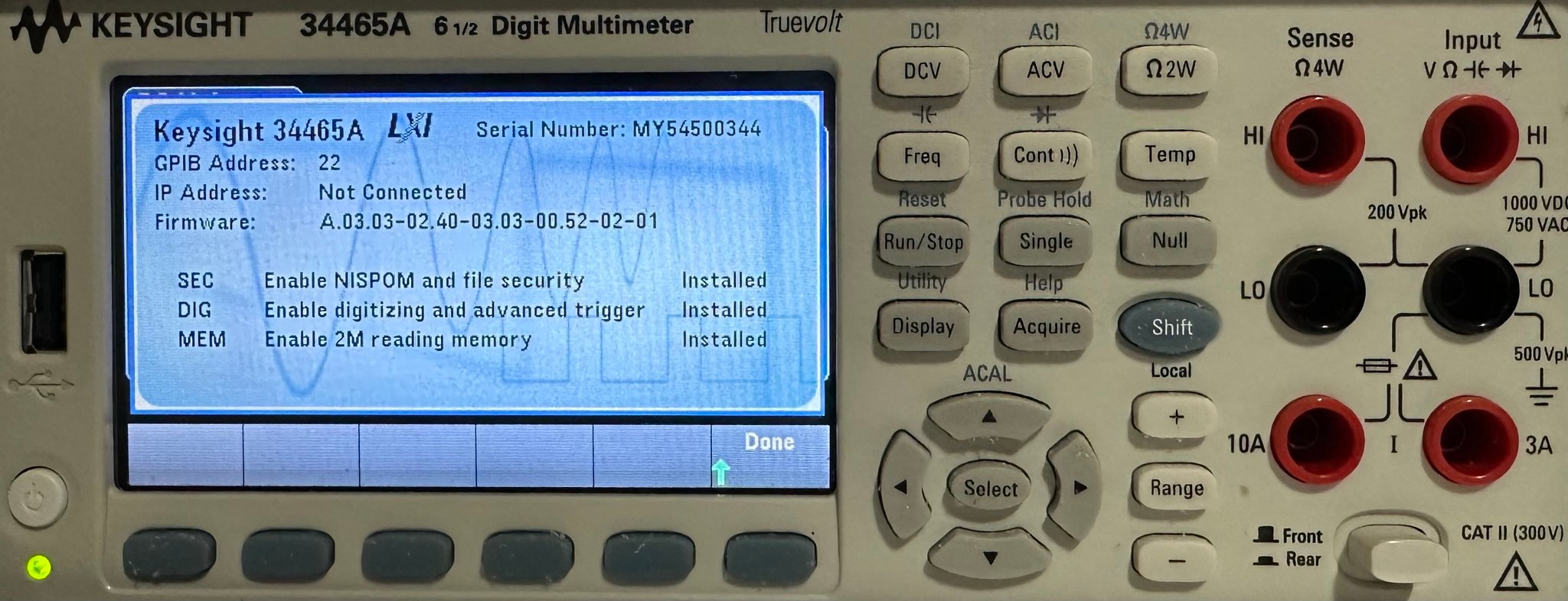 Keysight 34465A Digital Multimeter / 6.5 Digit / Truevolt DMM
