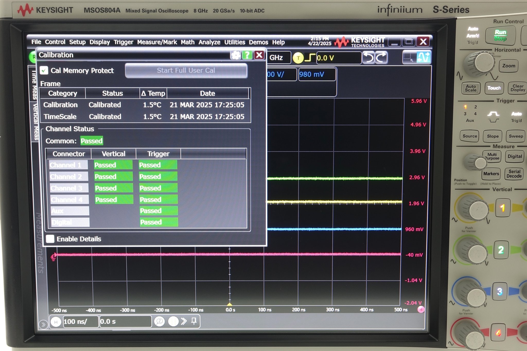 Keysight MSOS804A High-Definition Oscilloscope / 8 GHz / 4 Analog Plus 16 Digital Channels Keysight MSOS804A High-Definition Oscilloscope / 8 GHz / 4 Analog Plus 16 Digital Channels