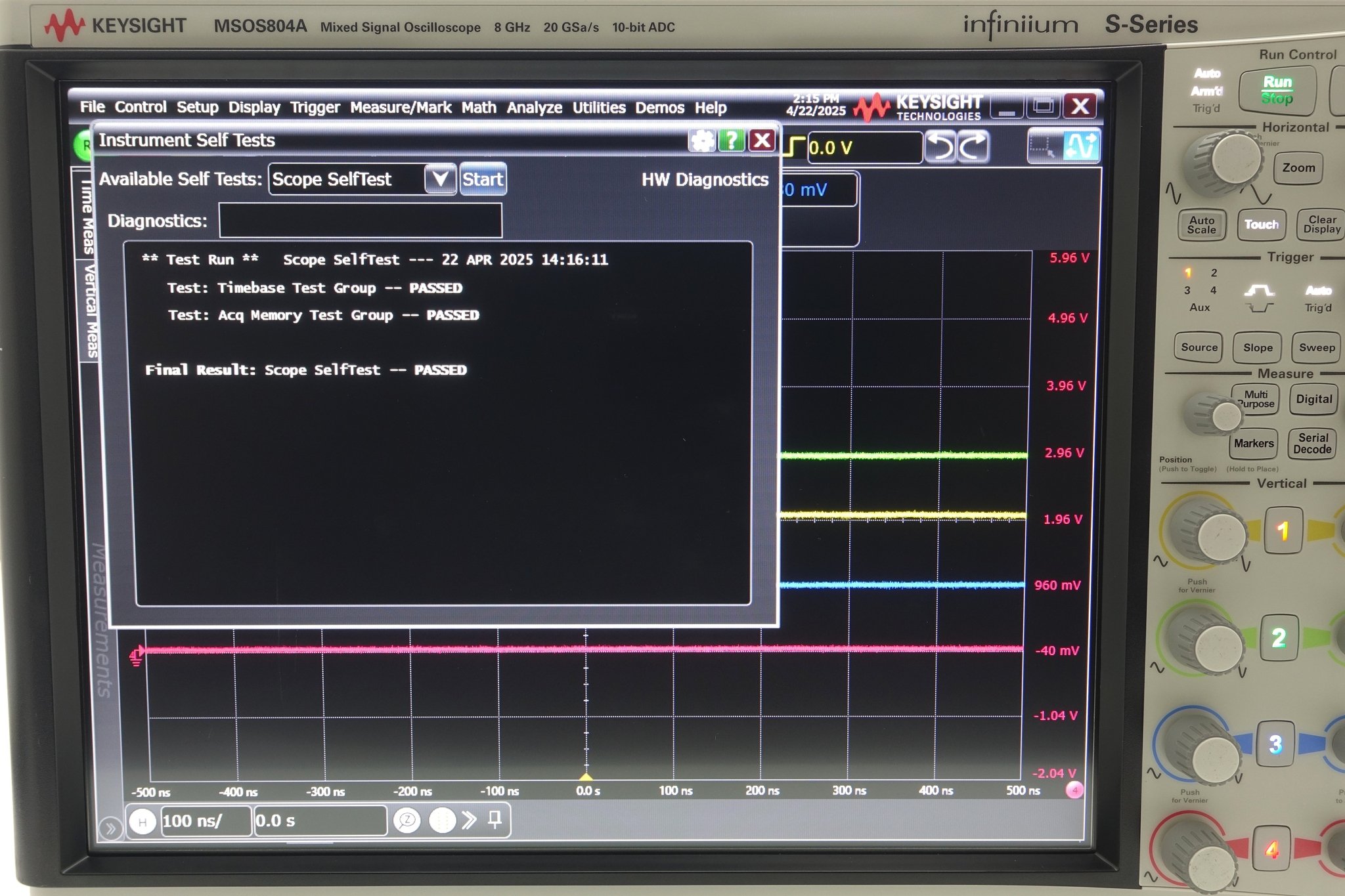Keysight MSOS804A High-Definition Oscilloscope / 8 GHz / 4 Analog Plus 16 Digital Channels Keysight MSOS804A High-Definition Oscilloscope / 8 GHz / 4 Analog Plus 16 Digital Channels