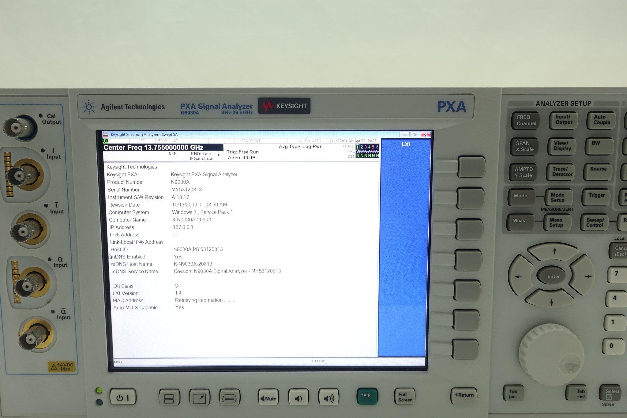 Keysight N9030A-526 3 Hz to 26.5 GHz
