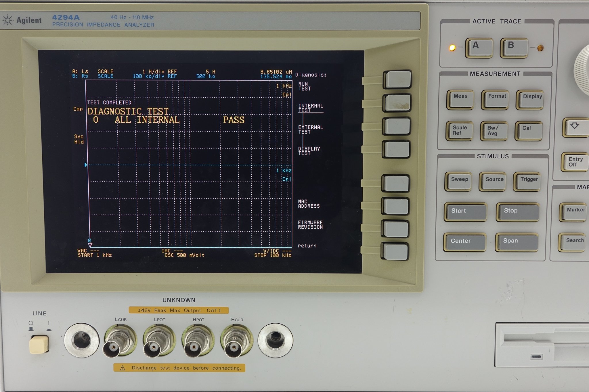 Keysight 4294A Precision Impedance Analyzer / 40Hz to 110MHz