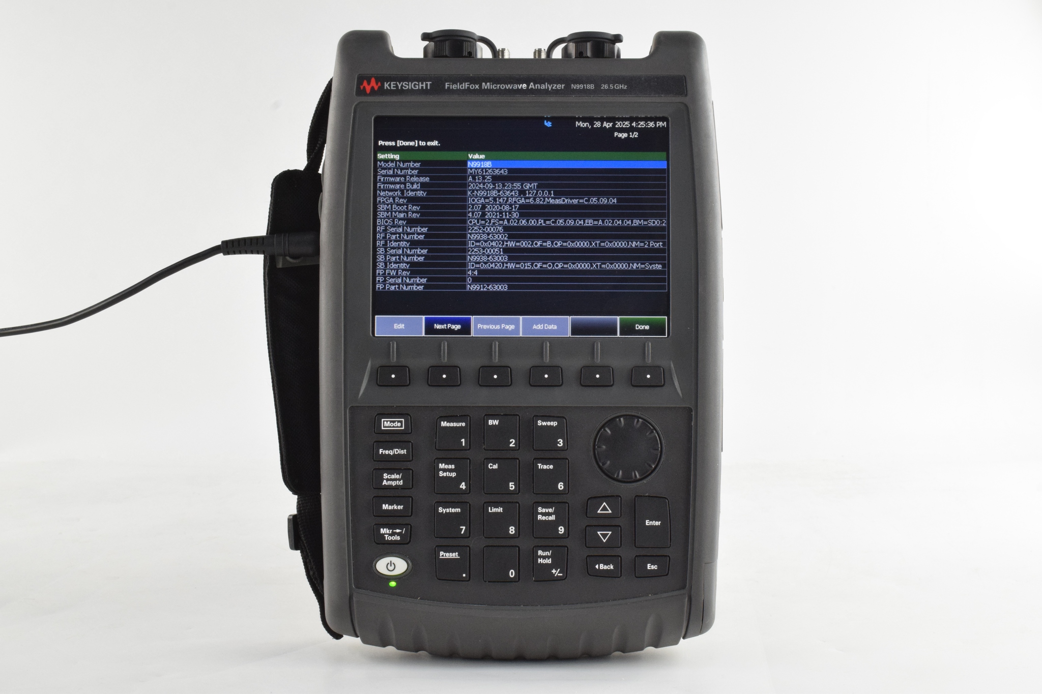 Keysight N9918B FieldFox Handheld Microwave Analyzer / 30 kHz to 26.5 GHz