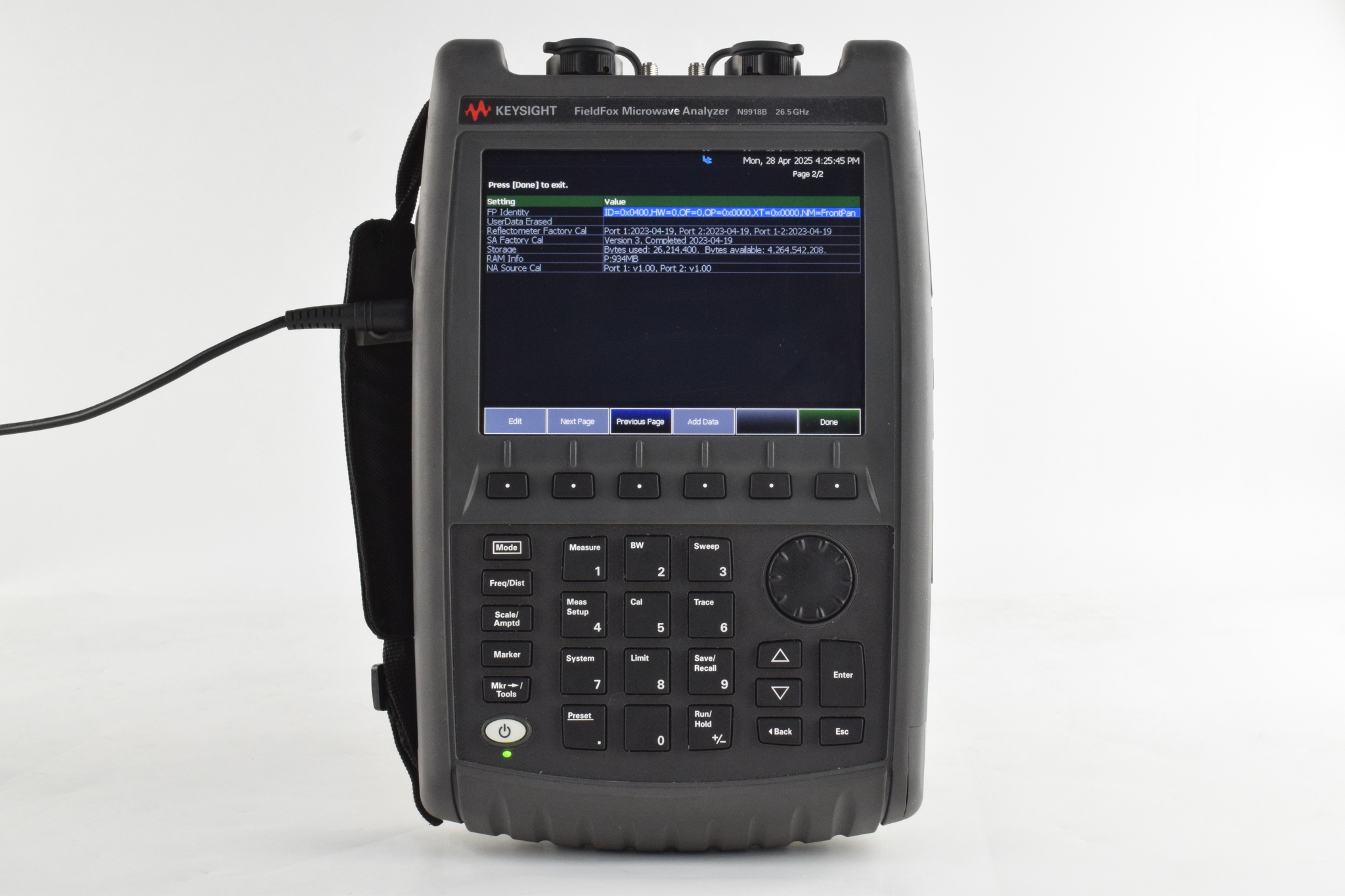 Keysight N9918B FieldFox Handheld Microwave Analyzer / 30 kHz to 26.5 GHz