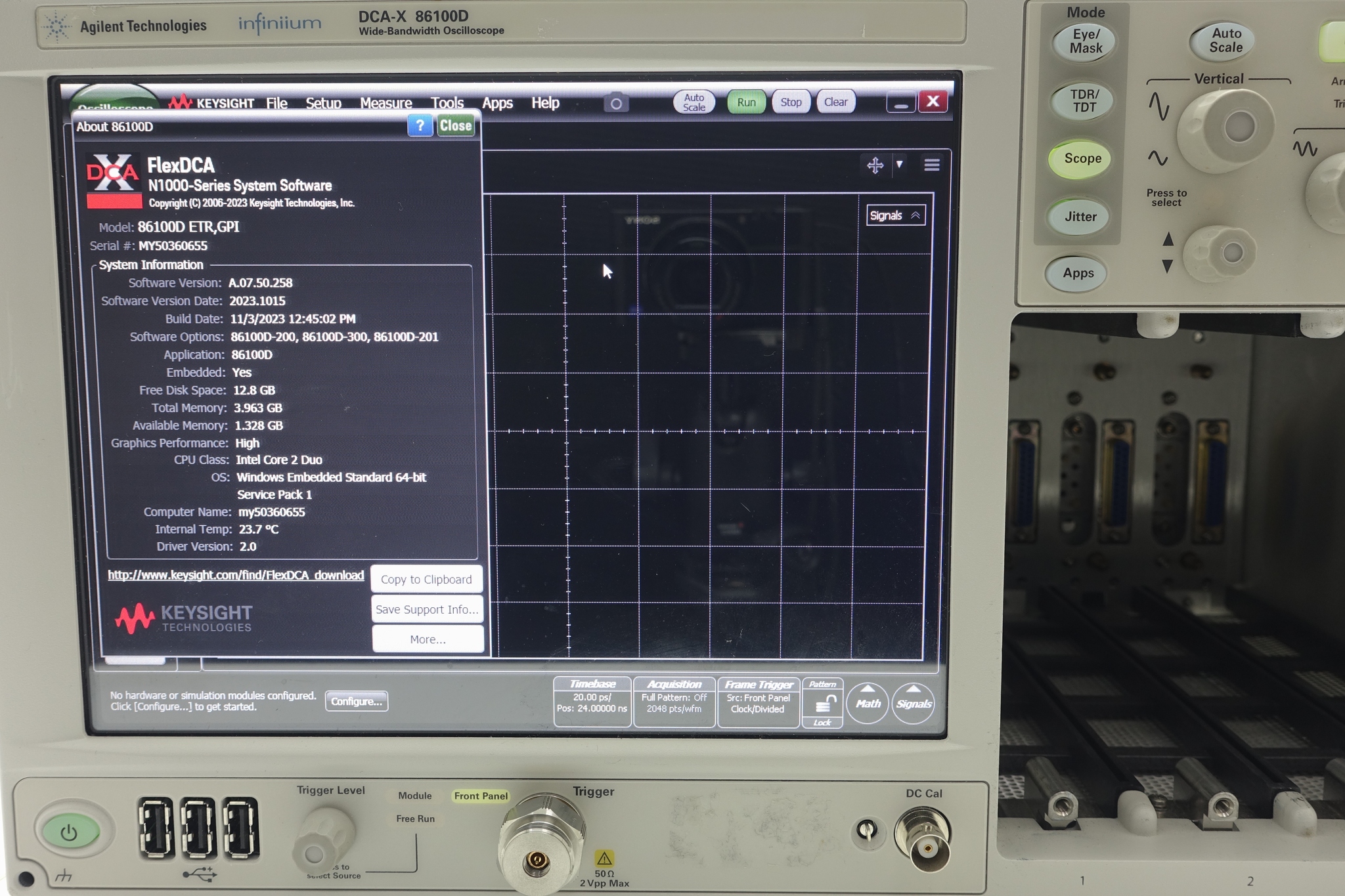 Keysight 86100D Infiniium DCA-X Wide-Bandwidth Oscilloscope Mainframe Keysight 86100D Infiniium DCA-X Wide-Bandwidth Oscilloscope Mainframe