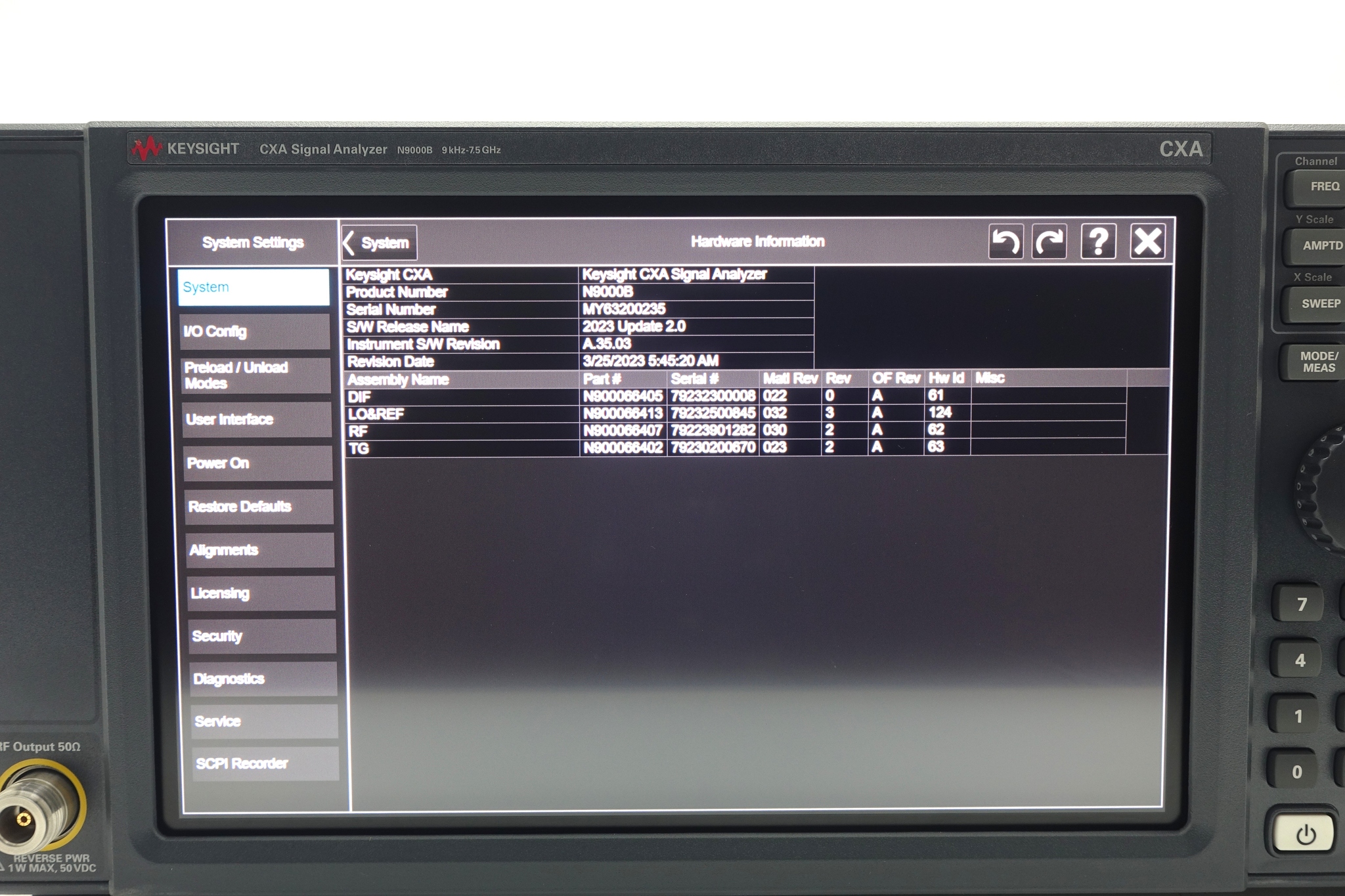 Keysight N9000B-507 9 kHz to 7.5 GHz