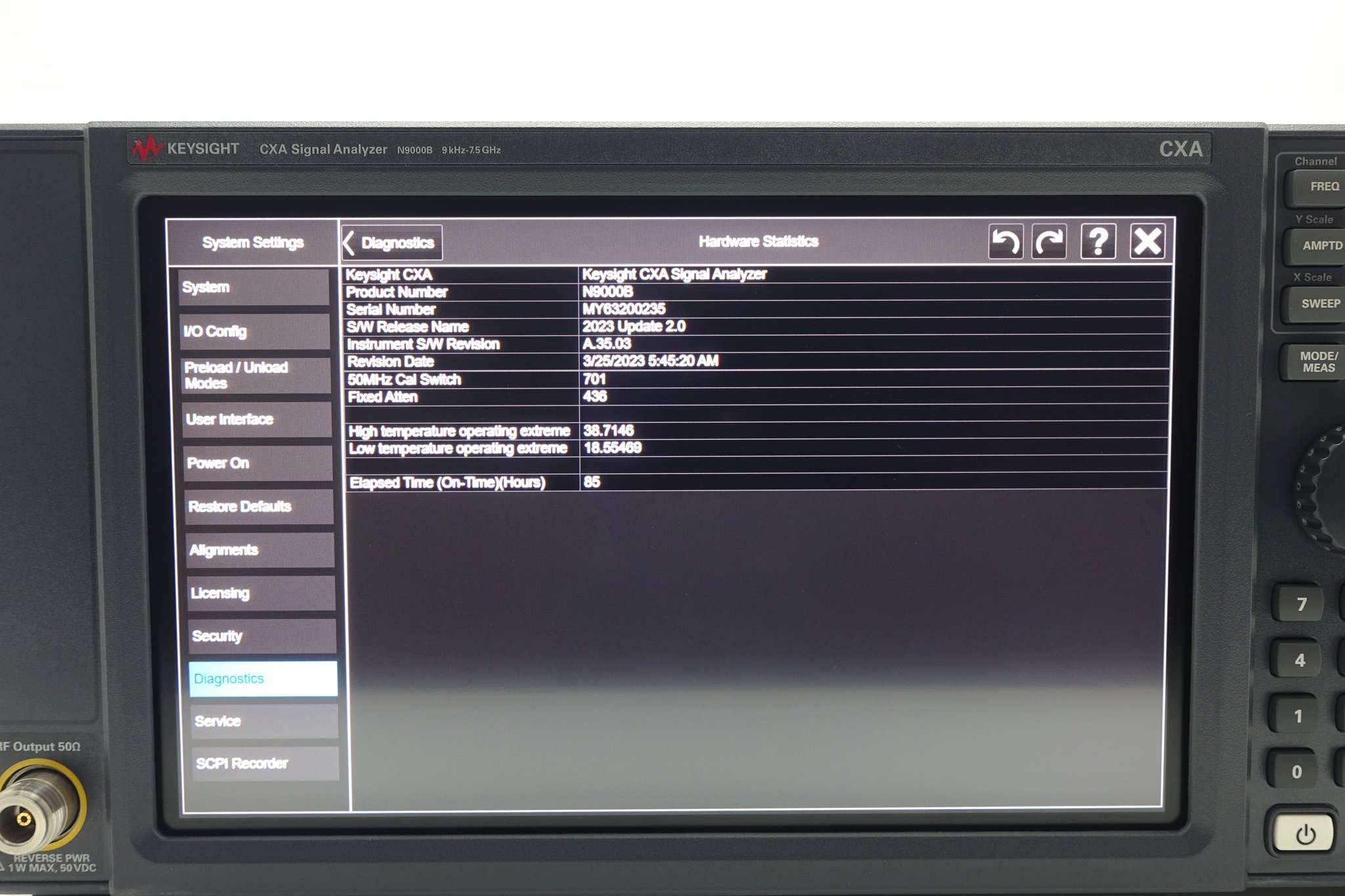 Keysight N9000B-507 9 kHz to 7.5 GHz