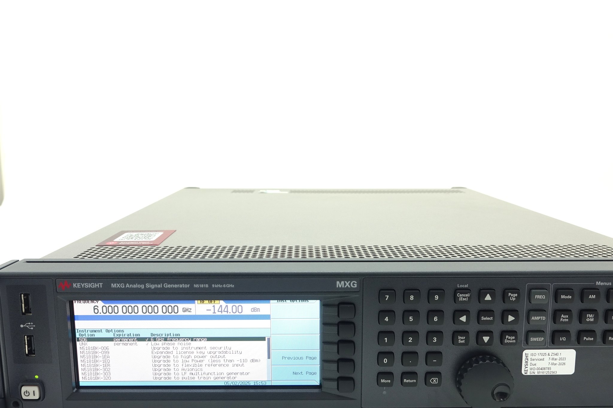 Keysight N5181B-506 9 kHz to 6 GHz