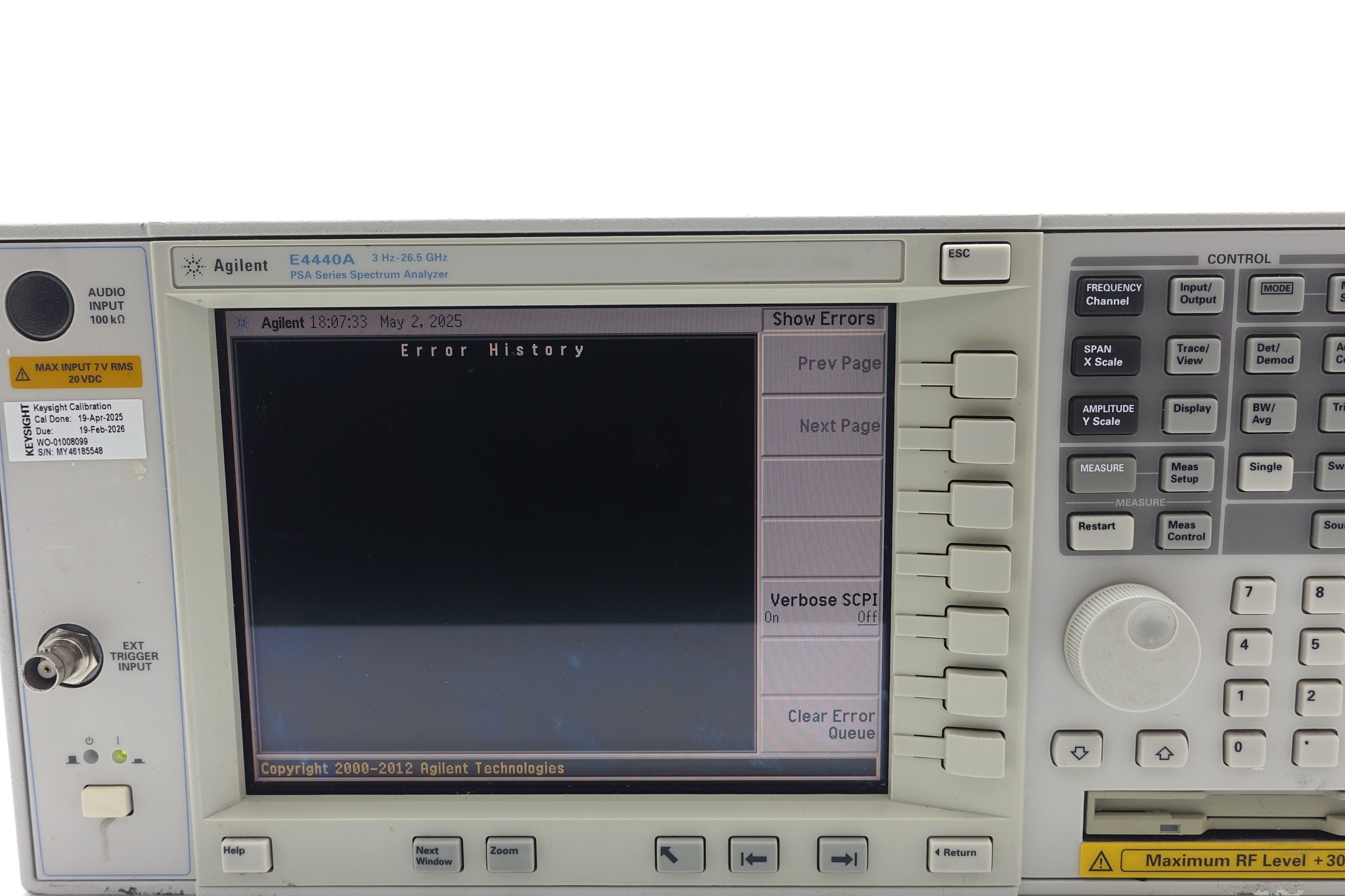 Keysight E4440A PSA Spectrum Analyzer / 3 Hz to 26.5 GHz