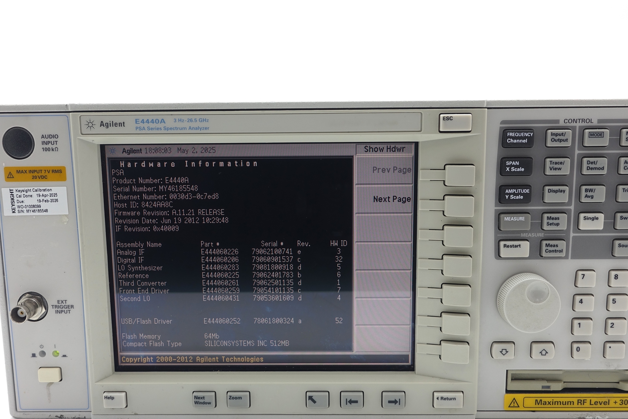 Keysight E4440A PSA Spectrum Analyzer / 3 Hz to 26.5 GHz