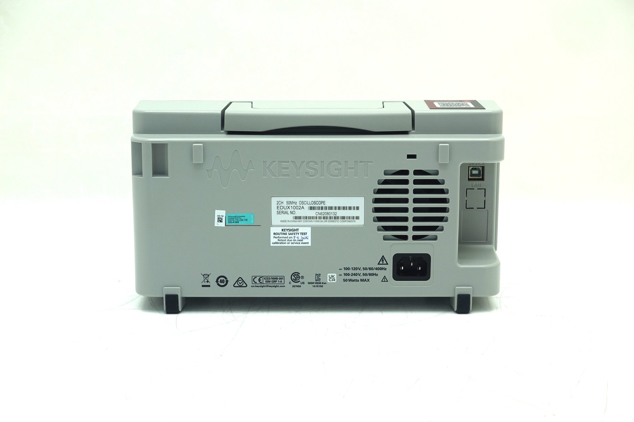 Keysight EDUX1002A InfiniiVision 1000 X-Series Oscilloscope / 50 MHz / 1 GSa/s / 2 Channels Keysight EDUX1002A InfiniiVision 1000 X-Series Oscilloscope / 50 MHz / 1 GSa/s / 2 Channels