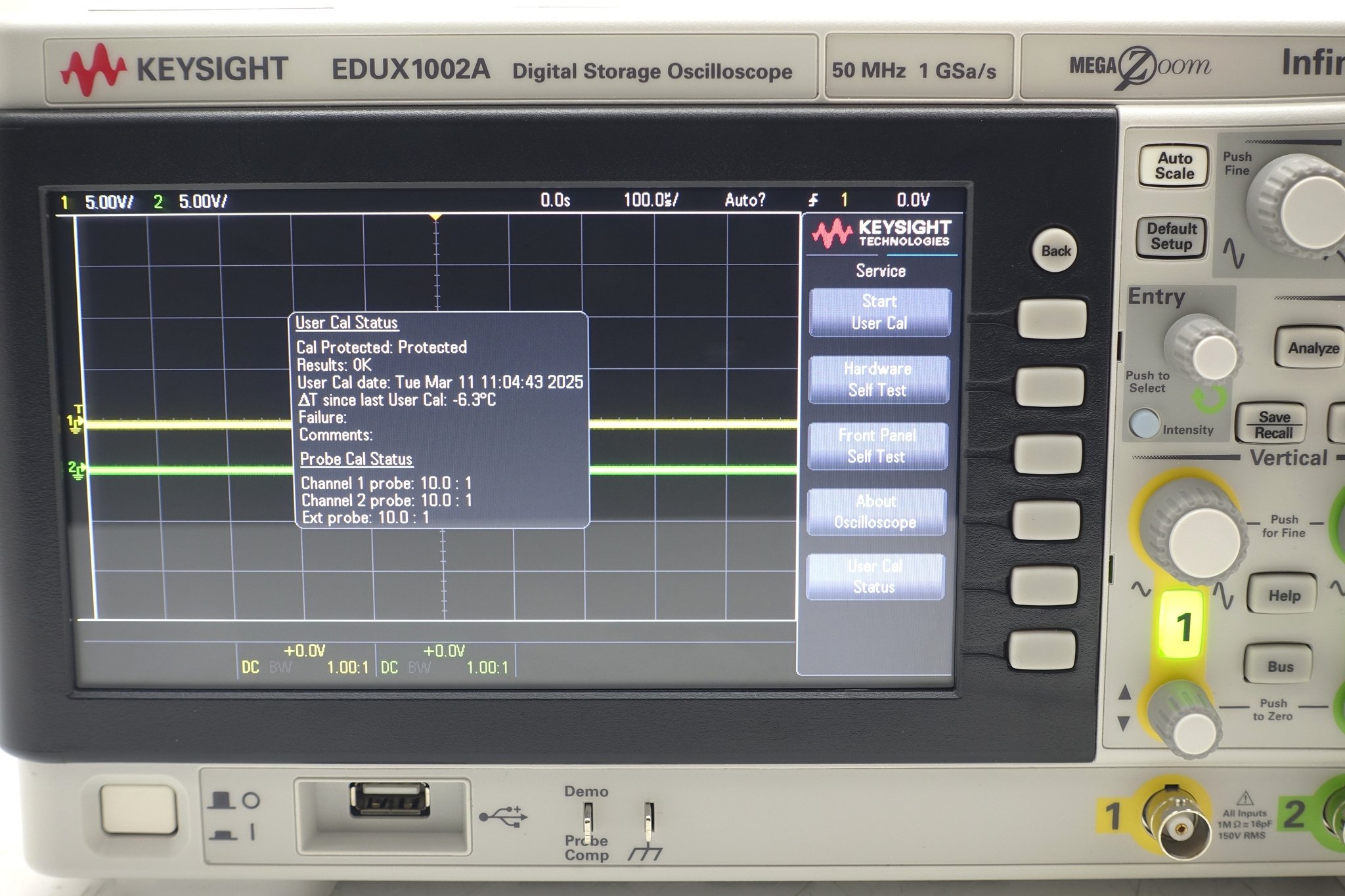 Keysight EDUX1002A InfiniiVision 1000 X-Series Oscilloscope / 50 MHz / 1 GSa/s / 2 Channels Keysight EDUX1002A InfiniiVision 1000 X-Series Oscilloscope / 50 MHz / 1 GSa/s / 2 Channels