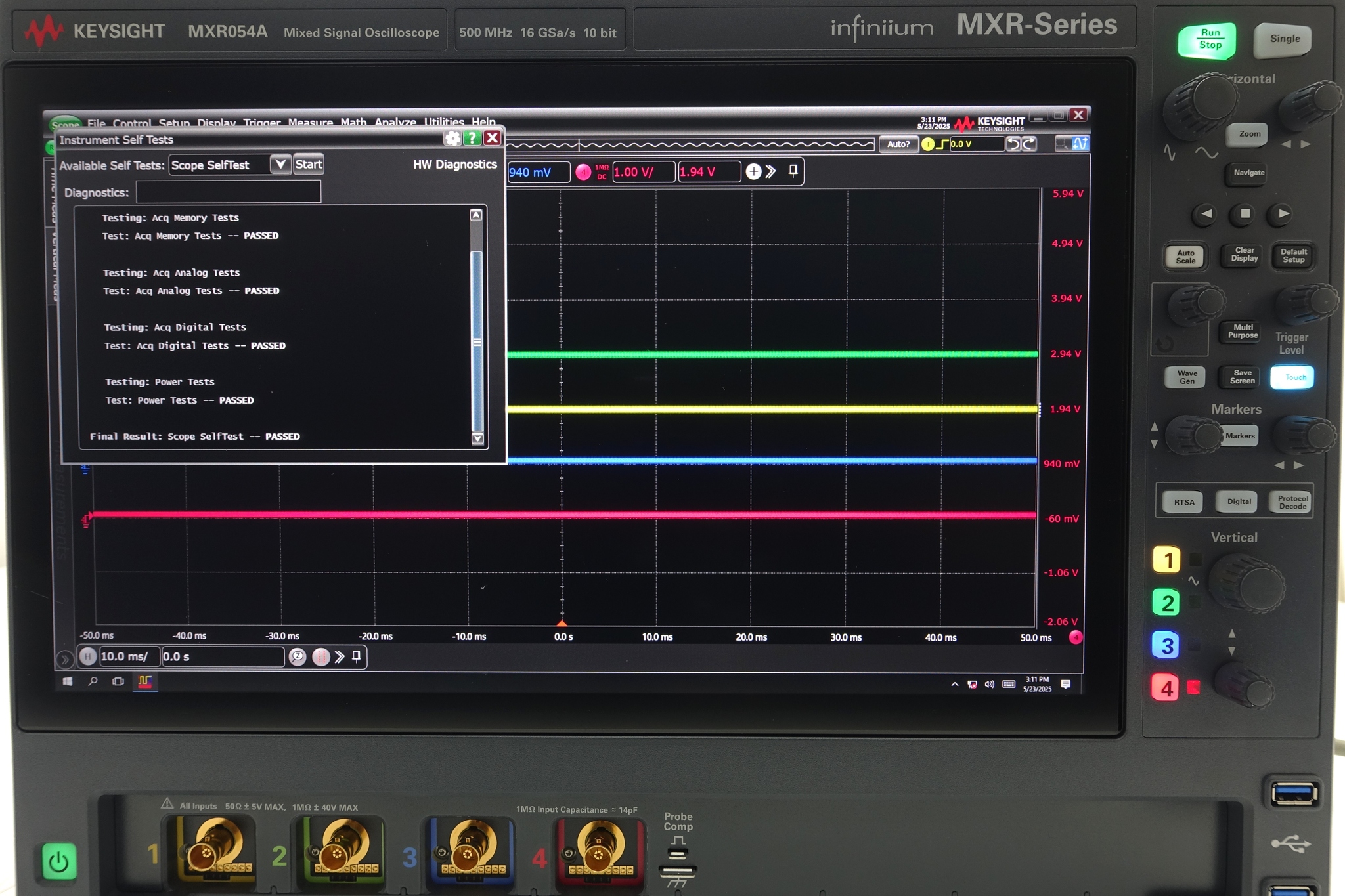 Keysight MXR054A Infiniium MXR-Series Real-Time Oscilloscope / 500 MHz / 16 GSa/s / 4 Channels Keysight MXR054A Infiniium MXR-Series Real-Time Oscilloscope / 500 MHz / 16 GSa/s / 4 Channels