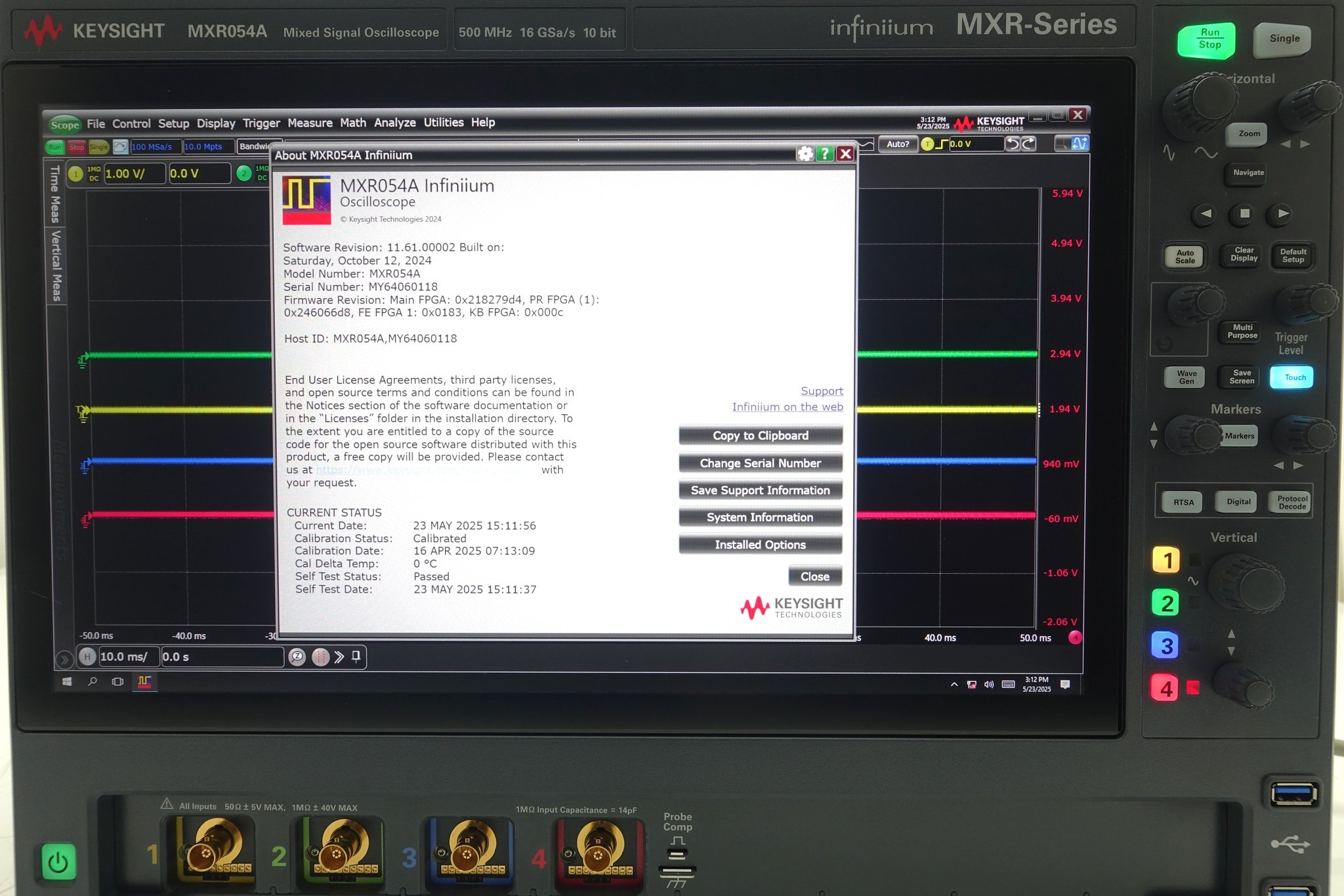 Keysight MXR054A Infiniium MXR-Series Real-Time Oscilloscope / 500 MHz / 16 GSa/s / 4 Channels Keysight MXR054A Infiniium MXR-Series Real-Time Oscilloscope / 500 MHz / 16 GSa/s / 4 Channels