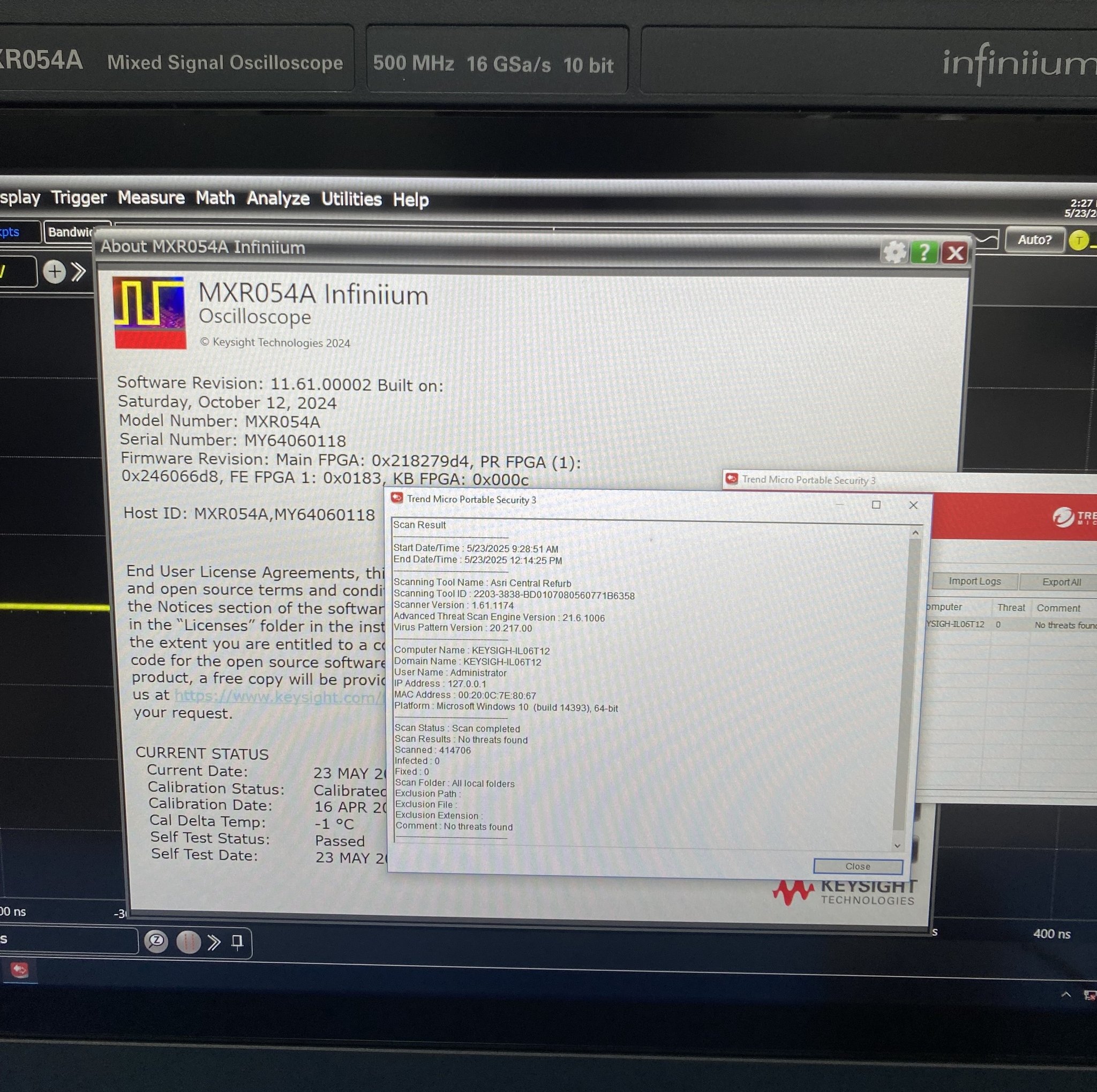 Keysight MXR054A Infiniium MXR-Series Real-Time Oscilloscope / 500 MHz / 16 GSa/s / 4 Channels Keysight MXR054A Infiniium MXR-Series Real-Time Oscilloscope / 500 MHz / 16 GSa/s / 4 Channels
