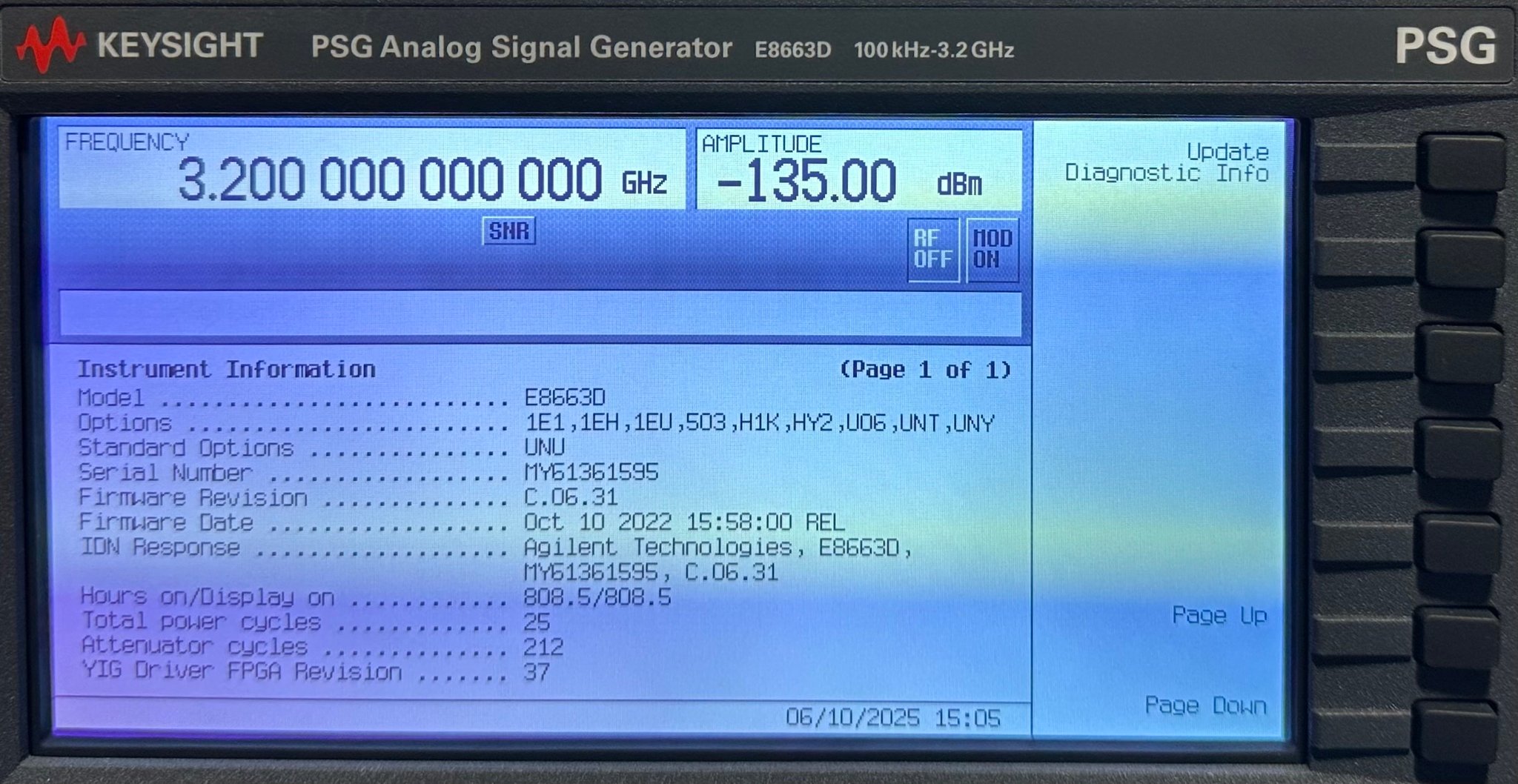 Keysight E8663D-503 100 kHz to 3.2 GHz