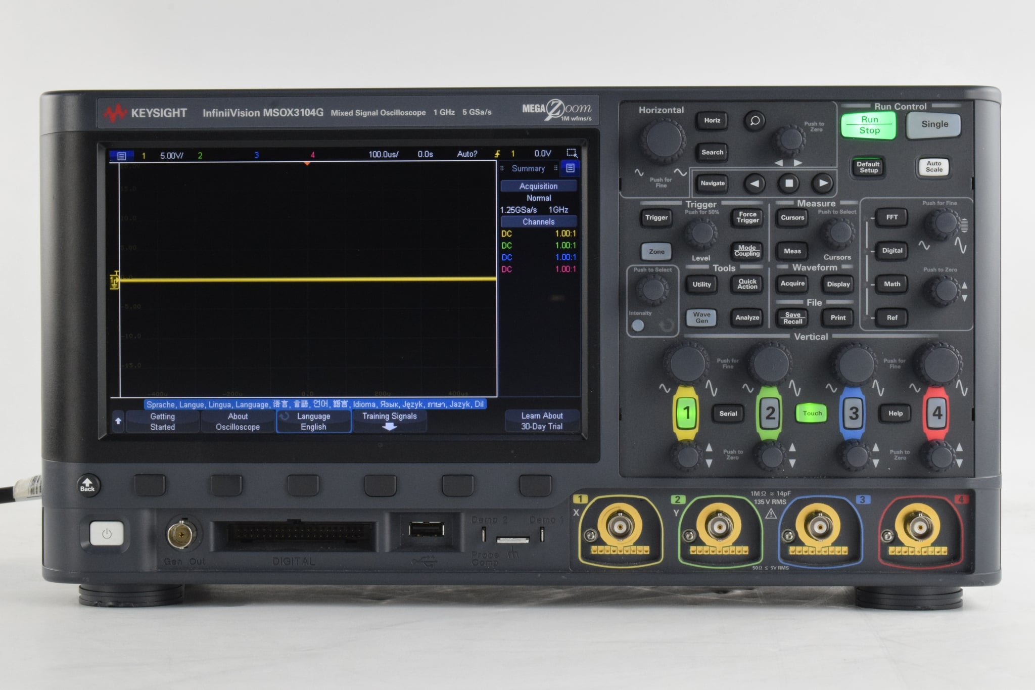 Mixed Signal Oscilloscope / 1 GHz / 4 Analog Plus 16 Digital Channels Keysight Used MSOX3104G - Actual Instrument - Image 4
