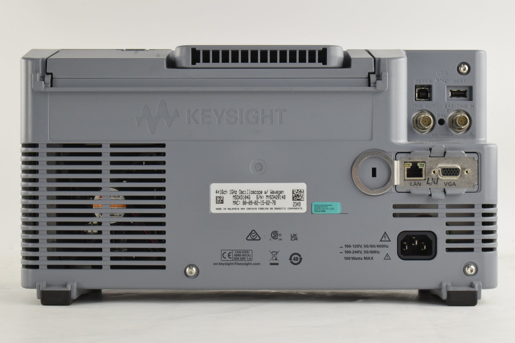 Mixed Signal Oscilloscope / 1 GHz / 4 Analog Plus 16 Digital Channels Keysight Used MSOX3104G - Actual Instrument - Image 6