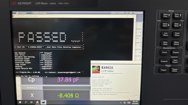 Keysight Used E4982A-300 - Actual Instrument - Image 10