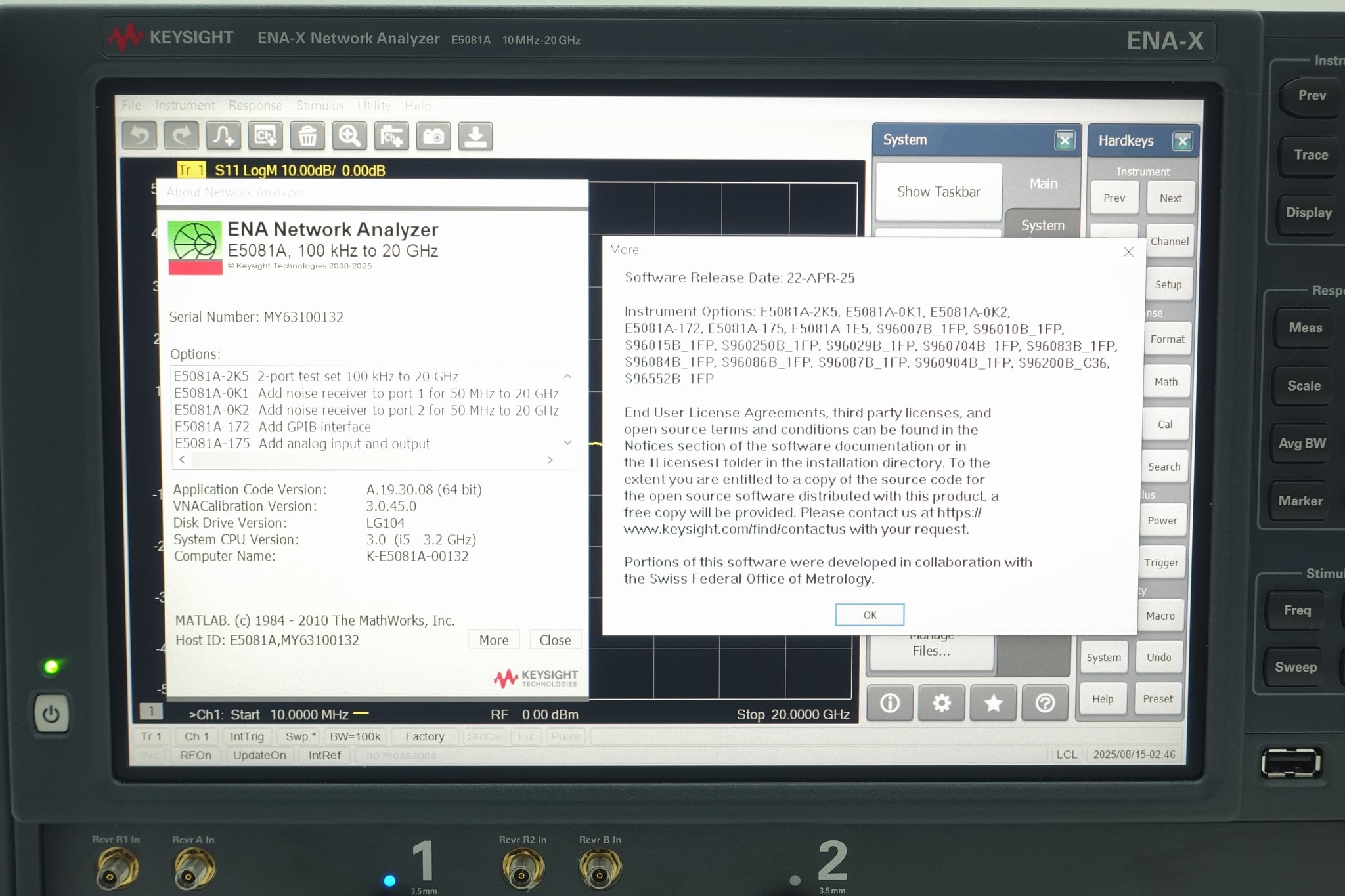ENA-X Series Vector Network Analyzer Keysight Used E5081A - Actual Instrument - Image 8