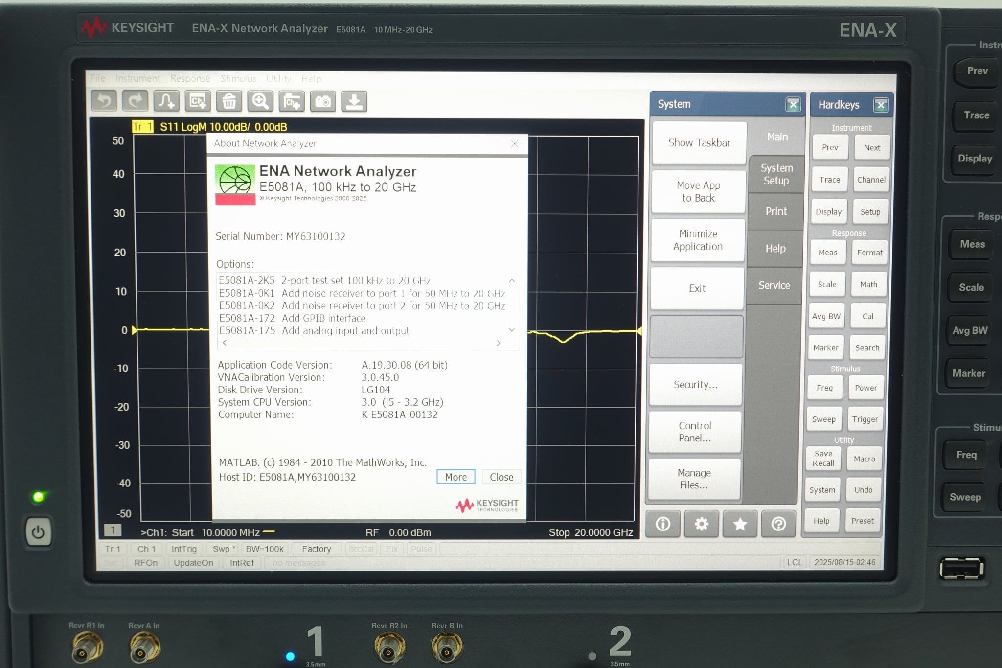 ENA-X Series Vector Network Analyzer Keysight Used E5081A - Actual Instrument - Image 9