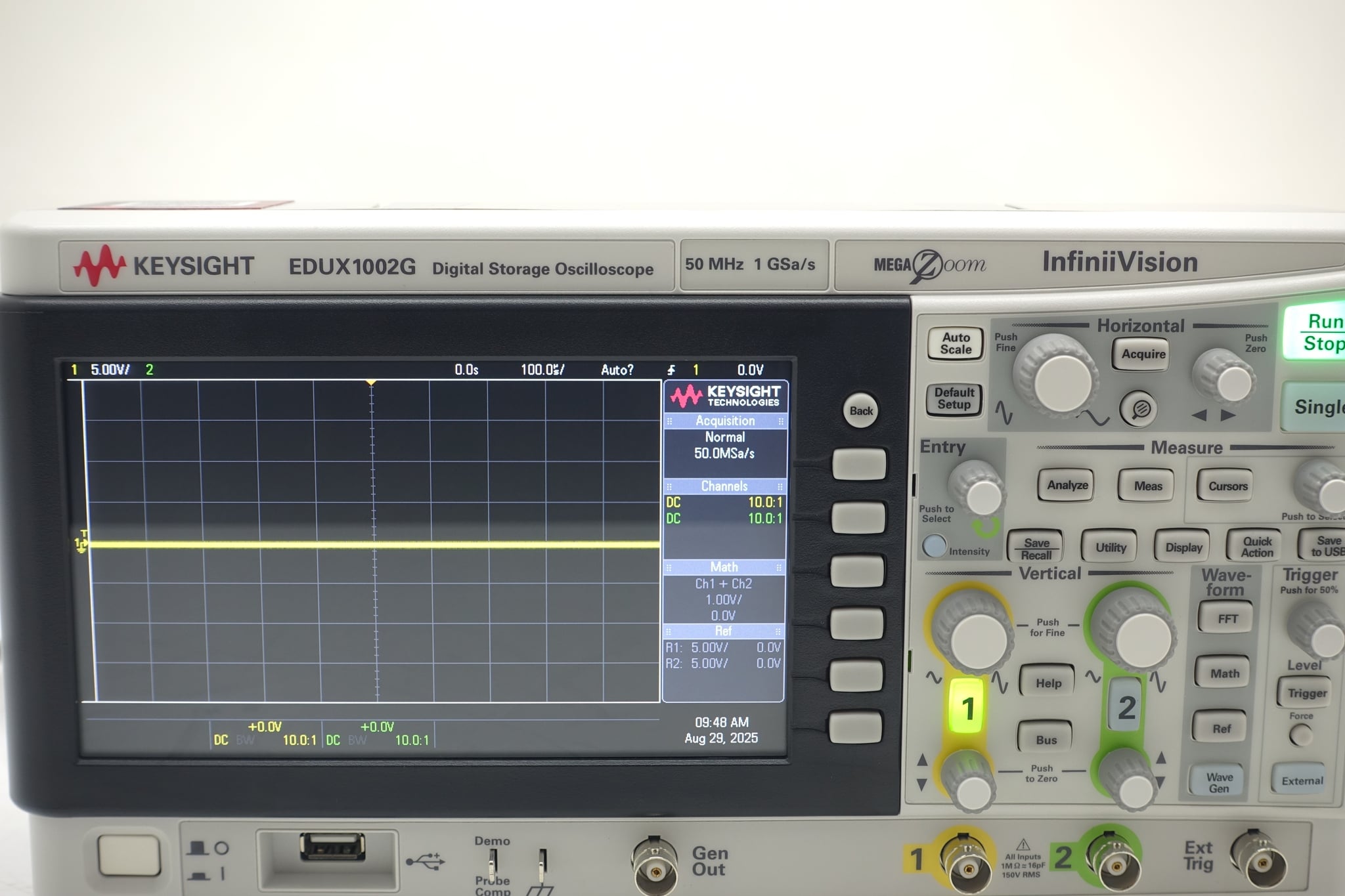 InfiniiVision 1000 X-Series Oscilloscope / WaveGen / 50 MHz / 1 GSa/s / 2 Channels Keysight Used EDUX1002G - Actual Instrument - Image 6