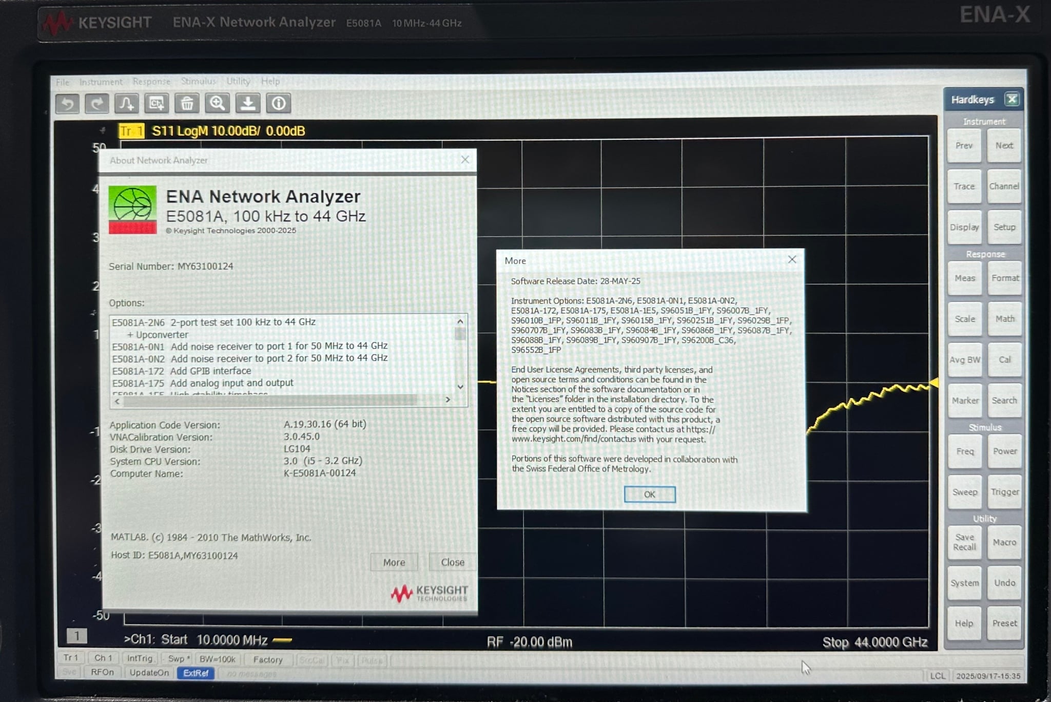 ENA-X Series Vector Network Analyzer Keysight Used E5081A - Actual Instrument - Image 8