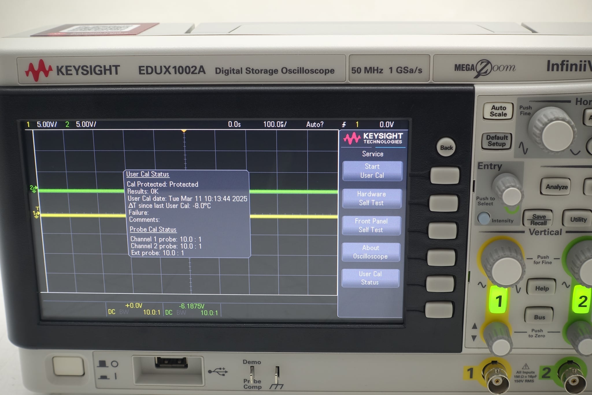InfiniiVision 1000 X-Series Oscilloscope / 50 MHz / 1 GSa/s / 2 Channels Keysight Used EDUX1002A - Actual Instrument - Image 11
