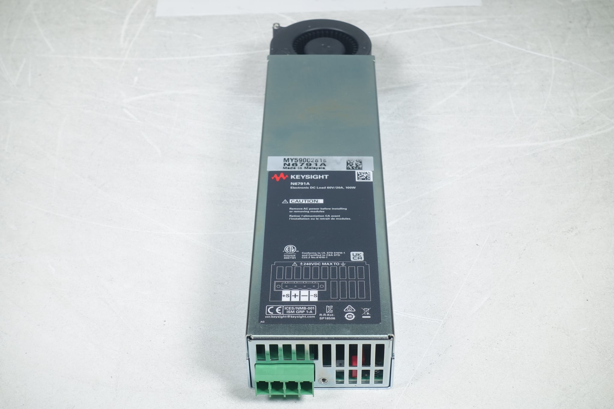 DC Electronic Load Modules / 1U Height / Single-wide / 60V / 20A / 100W Keysight Used N6791A - Actual Instrument - Image 3