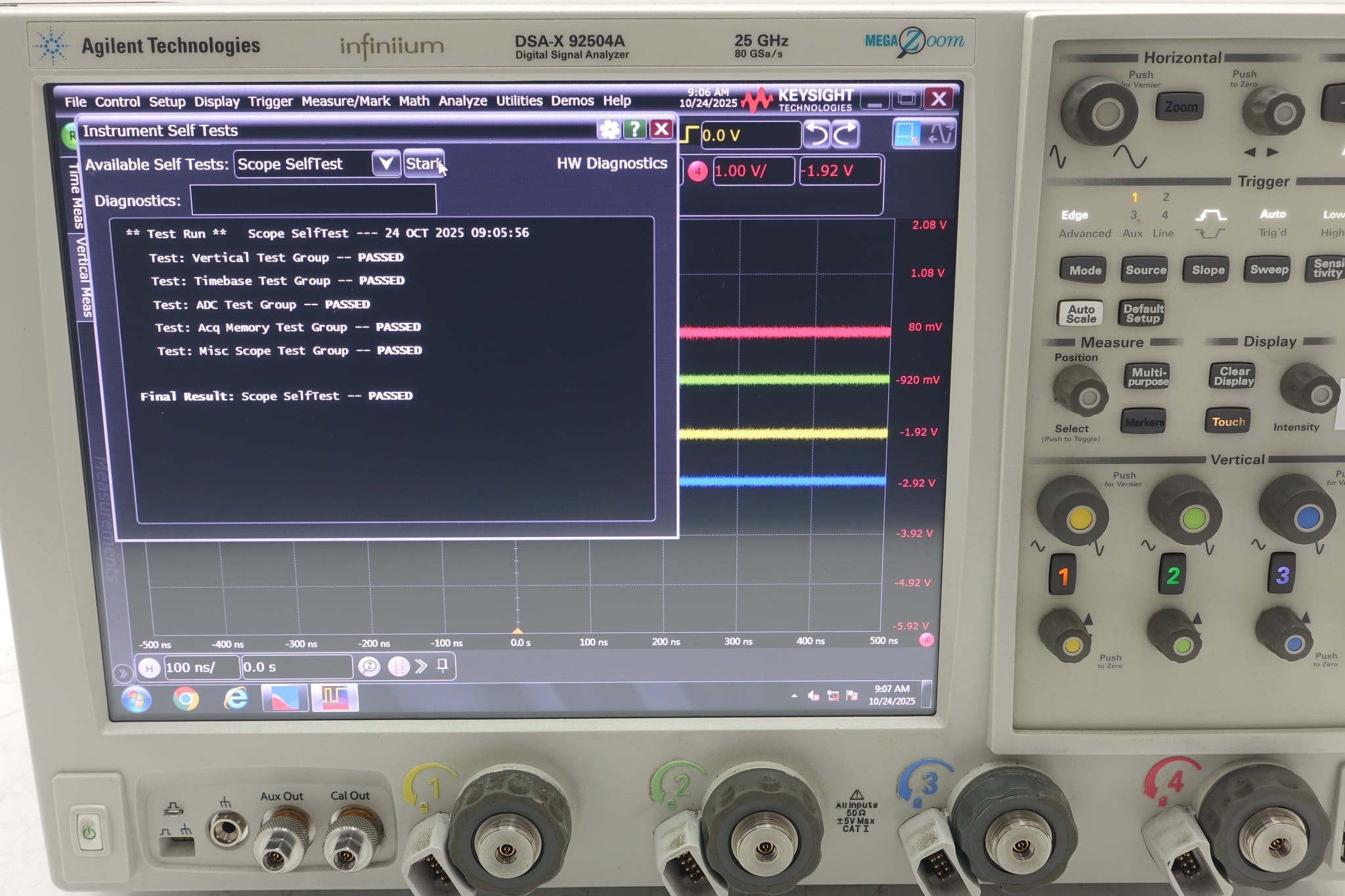 Infiniium High-Performance Oscilloscope / 25GHz / 80/40GSa/s / 4 Channels / 50M Keysight Used DSAX92504A - Actual Instrument - Image 11
