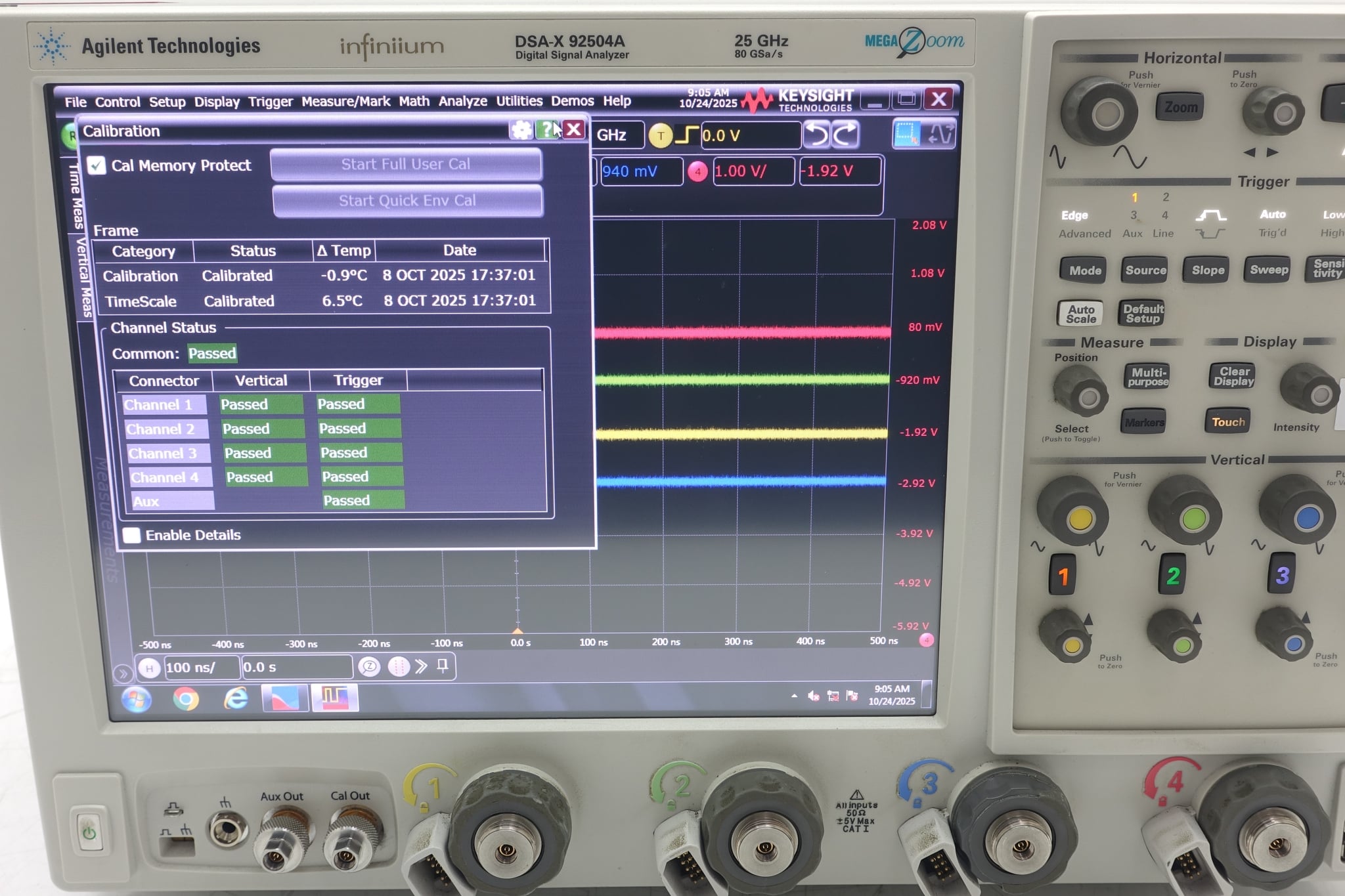 Infiniium High-Performance Oscilloscope / 25GHz / 80/40GSa/s / 4 Channels / 50M Keysight Used DSAX92504A - Actual Instrument - Image 10
