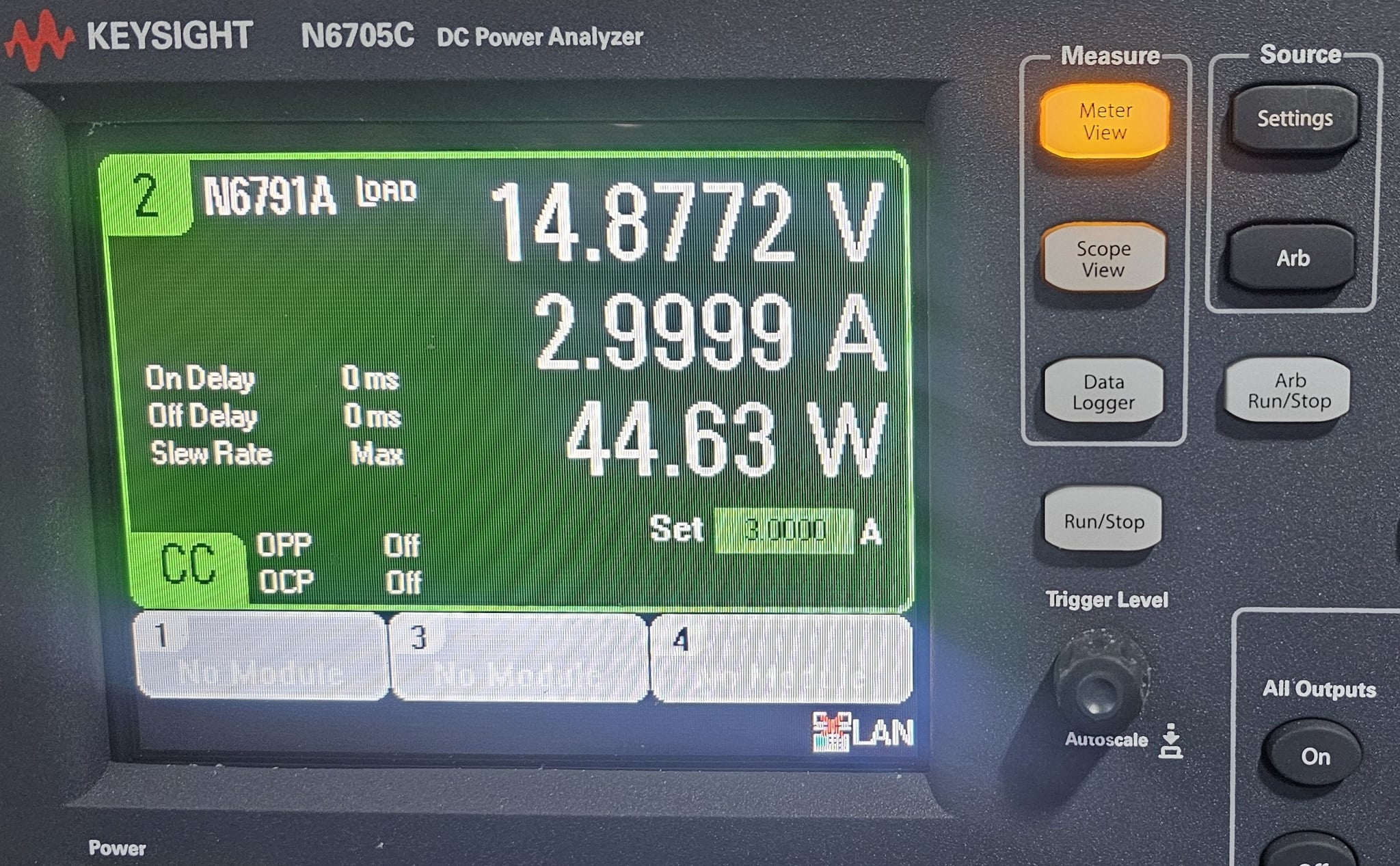 DC Electronic Load Modules / 1U Height / Single-wide / 60V / 20A / 100W Keysight Used N6791A - Actual Instrument - Image 7