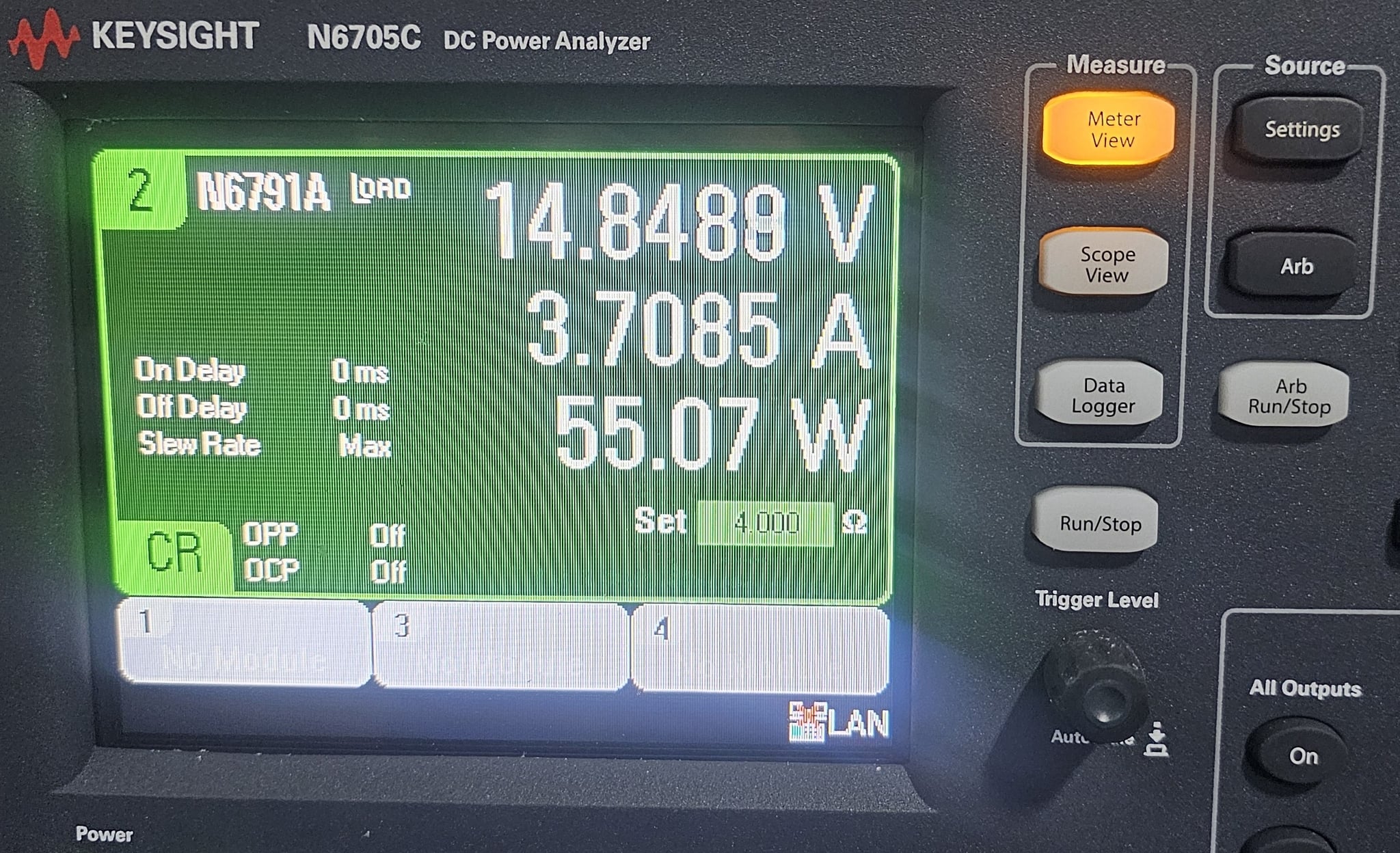 DC Electronic Load Modules / 1U Height / Single-wide / 60V / 20A / 100W Keysight Used N6791A - Actual Instrument - Image 9