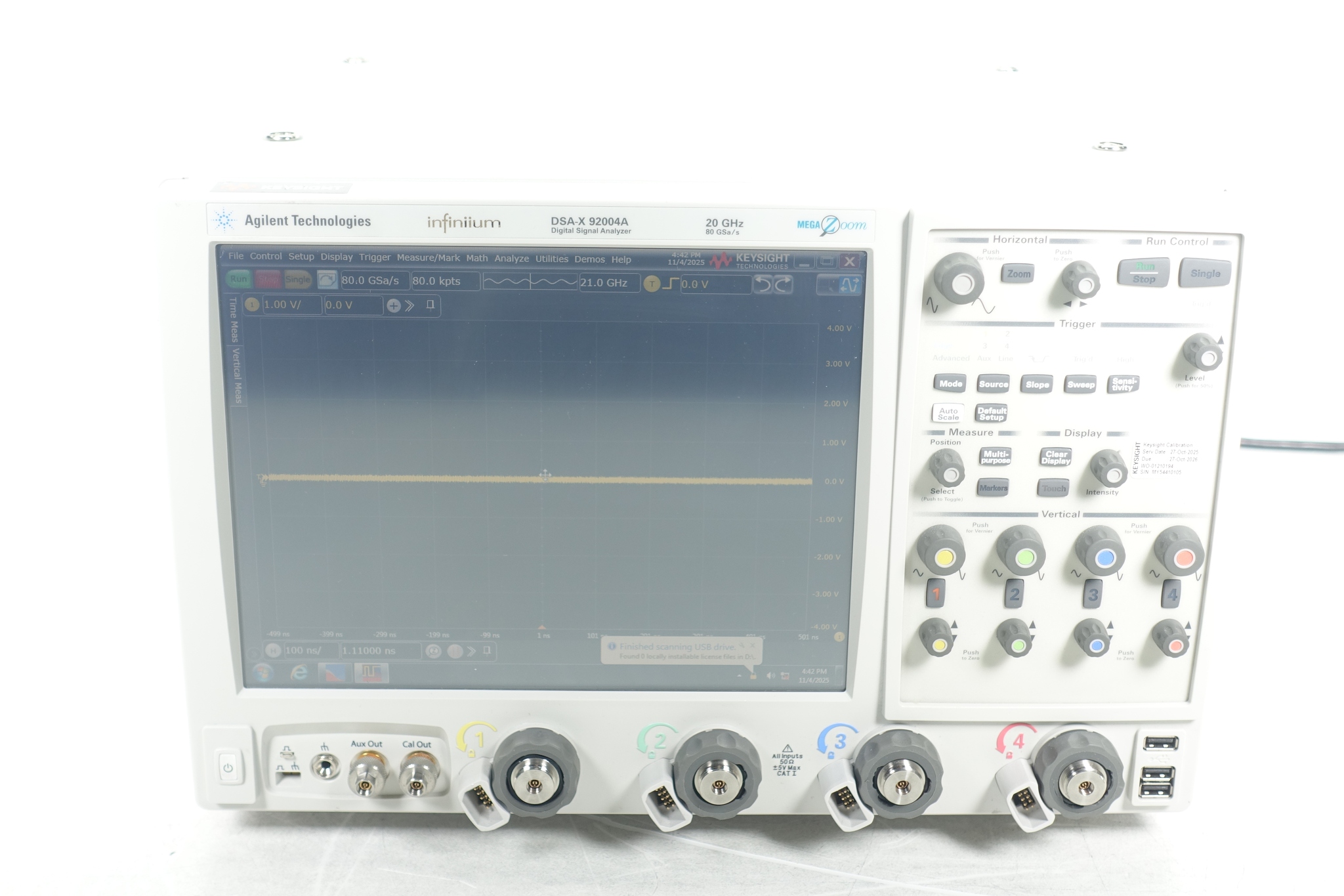 Infiniium High-Performance Oscilloscope / 20 GHz / 80/40 GSa/s / 4 Channels / 50M Keysight Used DSAX92004A - Actual Instrument - Image 1