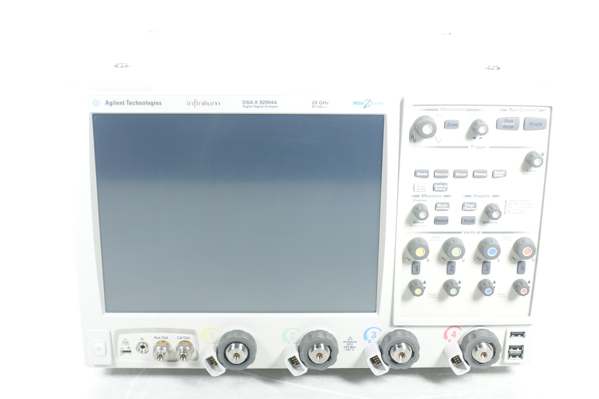 Infiniium High-Performance Oscilloscope / 20 GHz / 80/40 GSa/s / 4 Channels / 50M Keysight Used DSAX92004A - Actual Instrument - Image 2