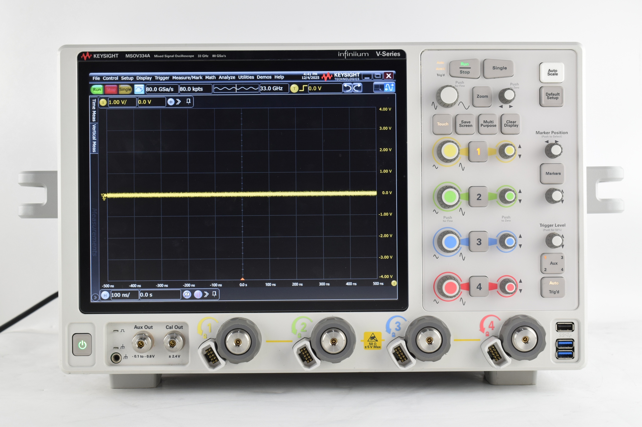 Mixed Signal Oscilloscope / 33 GHz / 4 Analog Plus 16 Digital Channels Keysight Used MSOV334A - Actual Instrument - Image 6