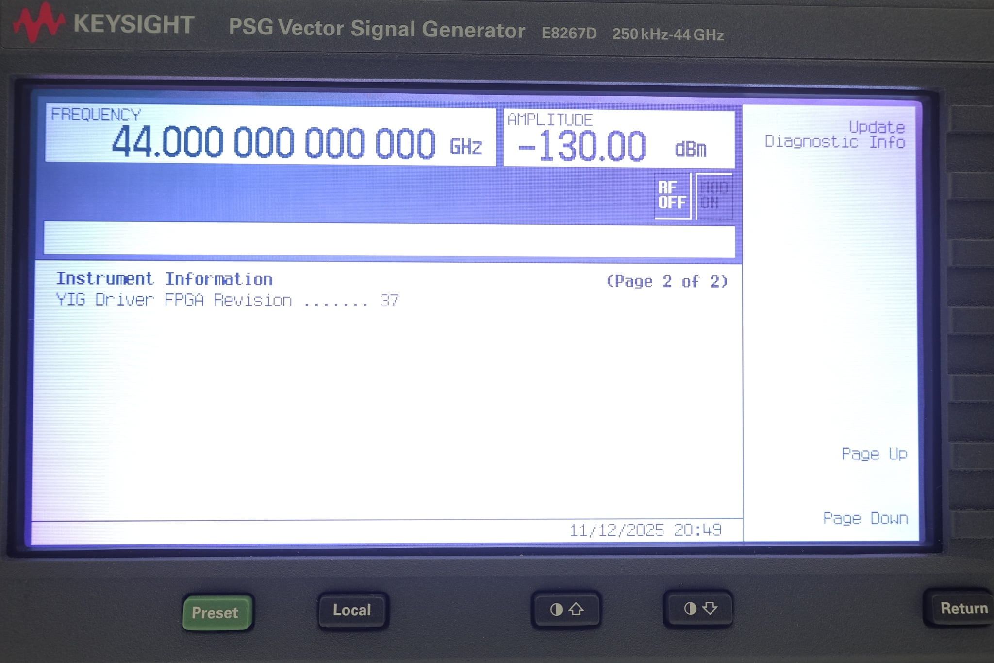 250 kHz to 44 GHz Keysight Used E8267D-544 - Actual Instrument - Image 10