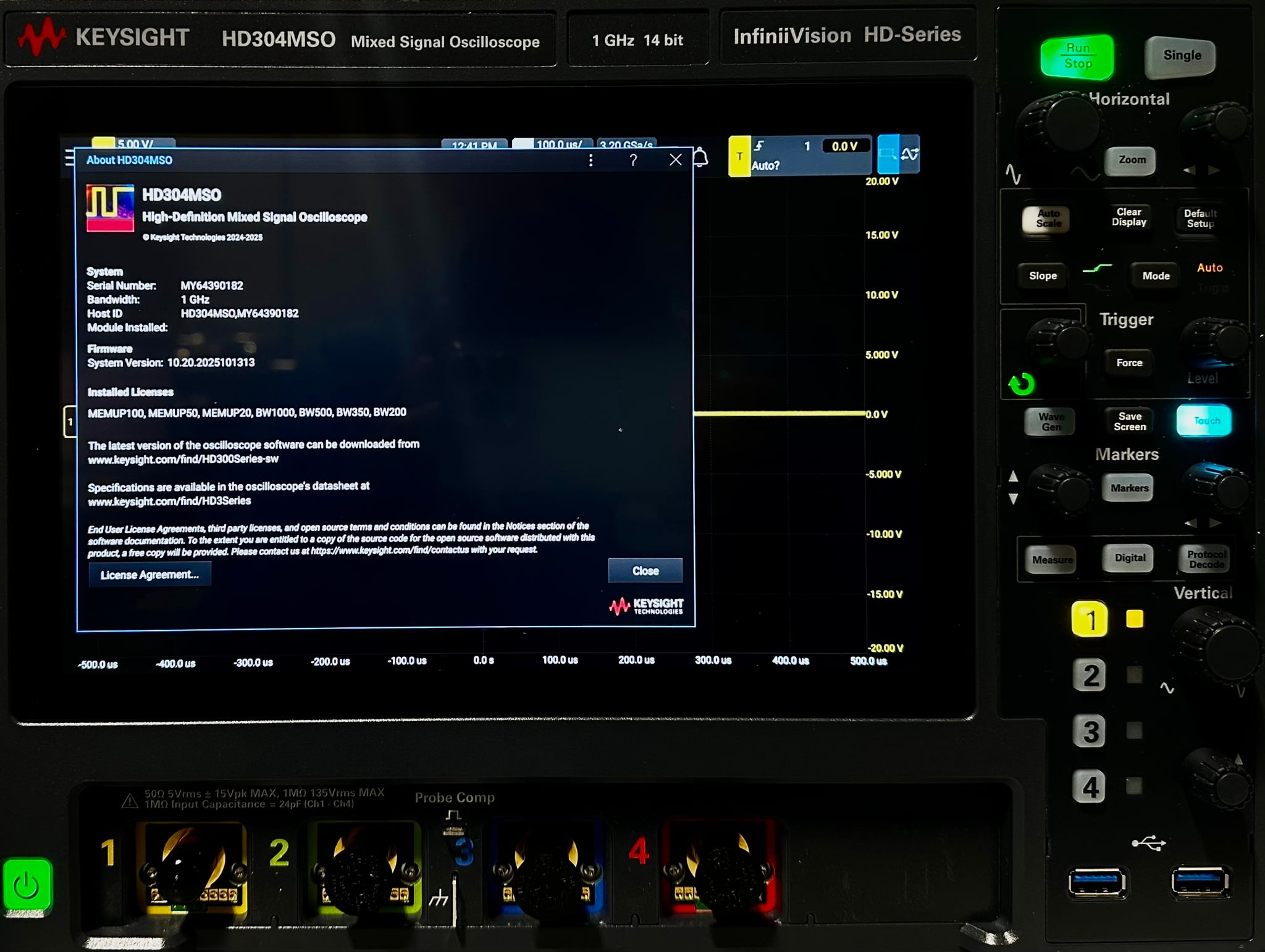 InfiniiVision 300 HD-Series Mixed Signal Oscilloscope, 4+16 Channel Keysight Used HD304MSO - Actual Instrument - Image 10