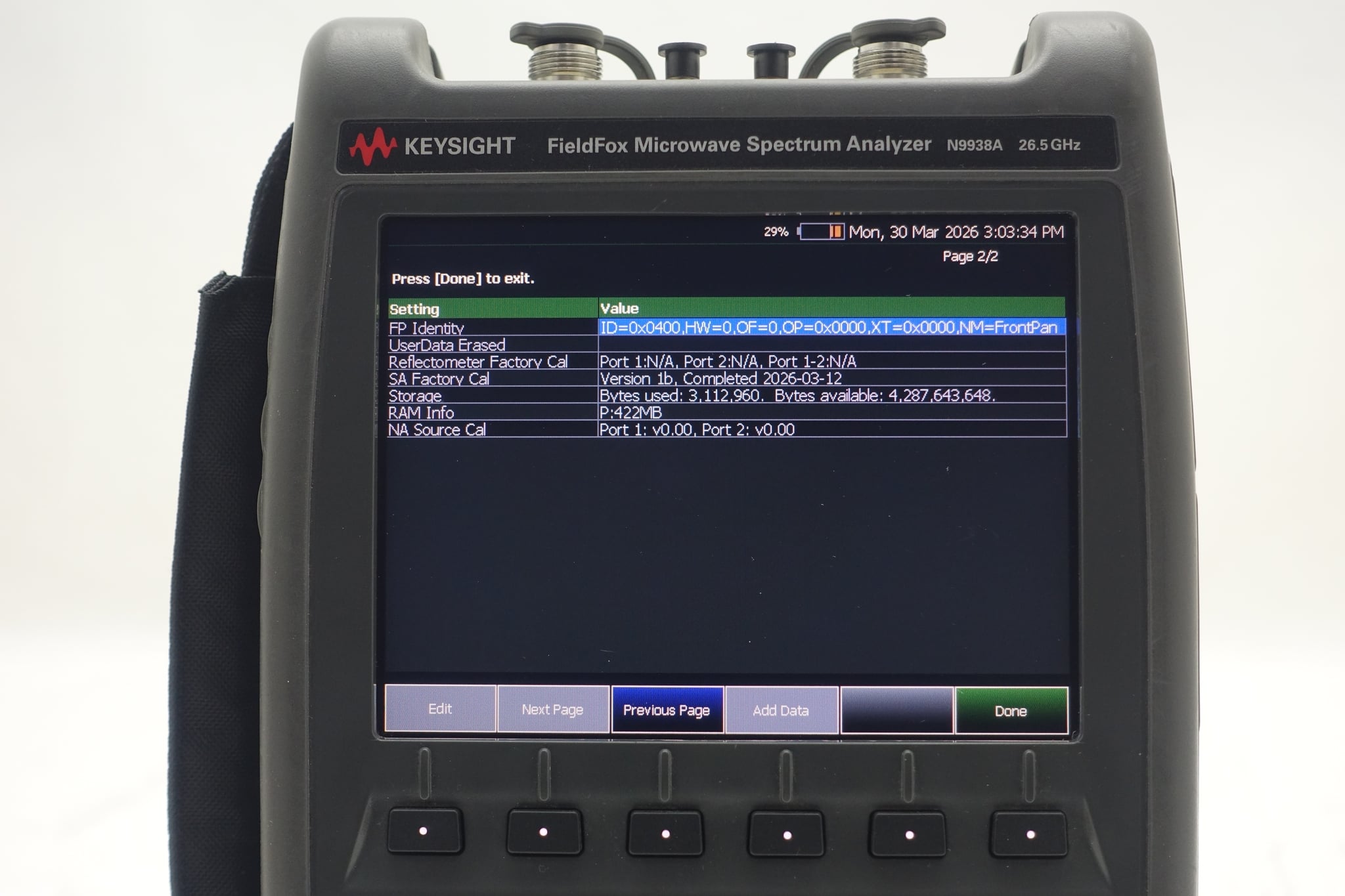 FieldFox Handheld Microwave Spectrum Analyzer / 100 kHz to 26.5 GHz Keysight Used N9938A - Actual Instrument - Image 14