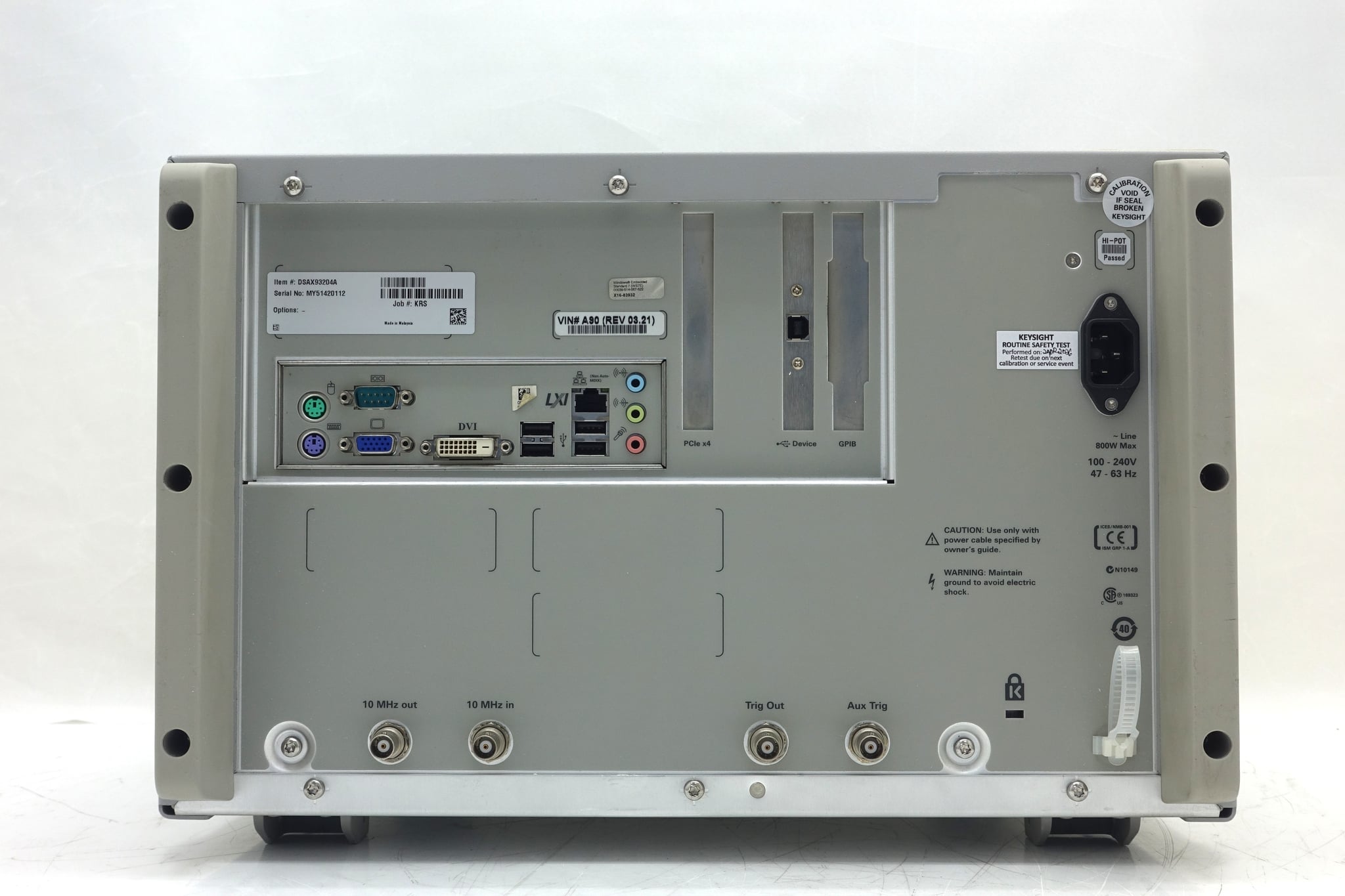 Infiniium High-Performance Oscilloscope / 33 GHz / 80/40 GSa/s / 4 Channels / 50M Keysight Used DSAX93204A - Actual Instrument - Image 3
