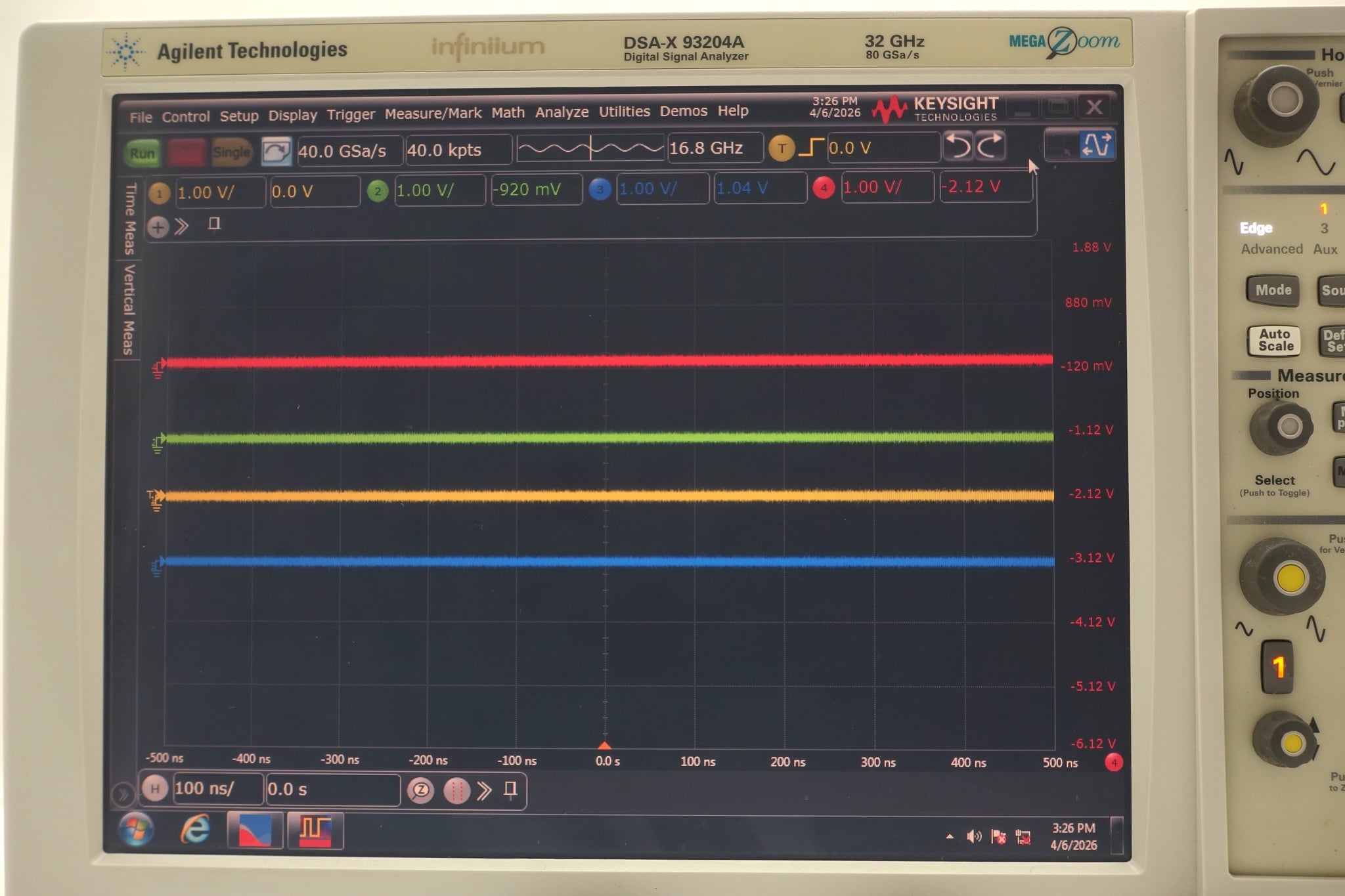 Infiniium High-Performance Oscilloscope / 33 GHz / 80/40 GSa/s / 4 Channels / 50M Keysight Used DSAX93204A - Actual Instrument - Image 11