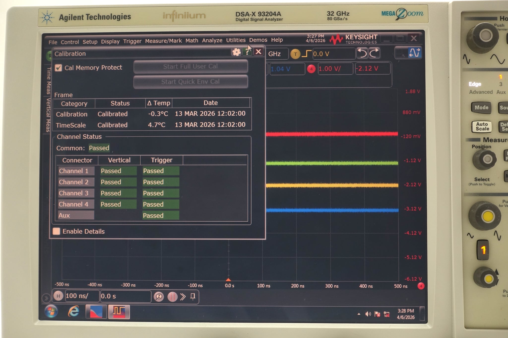 Infiniium High-Performance Oscilloscope / 33 GHz / 80/40 GSa/s / 4 Channels / 50M Keysight Used DSAX93204A - Actual Instrument - Image 9
