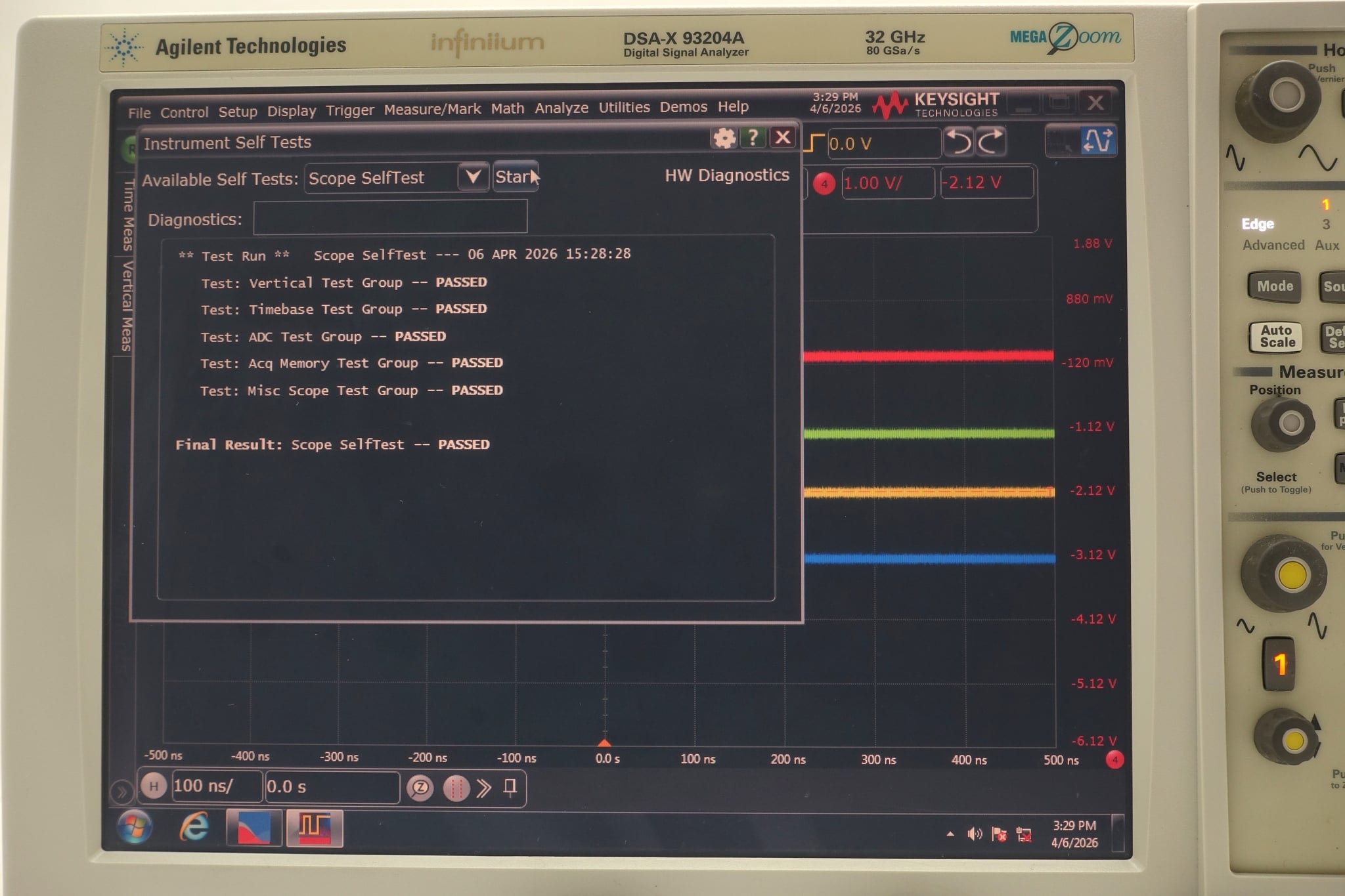 Infiniium High-Performance Oscilloscope / 33 GHz / 80/40 GSa/s / 4 Channels / 50M Keysight Used DSAX93204A - Actual Instrument - Image 10