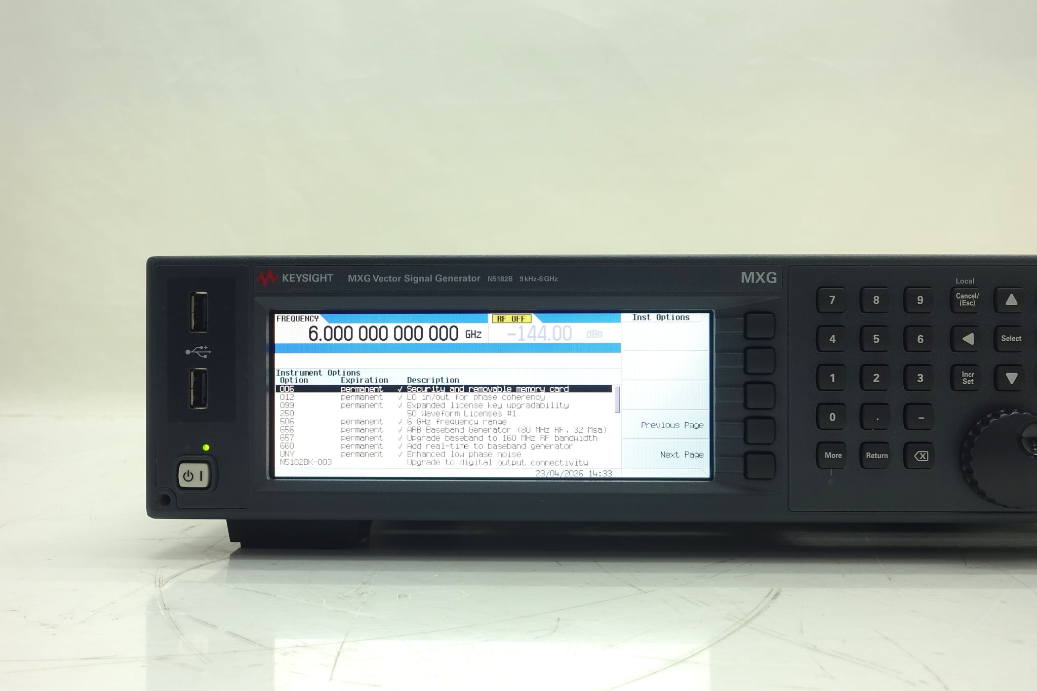 9 kHz to 6 GHz Keysight Used N5182B-506 - Actual Instrument - Image 12