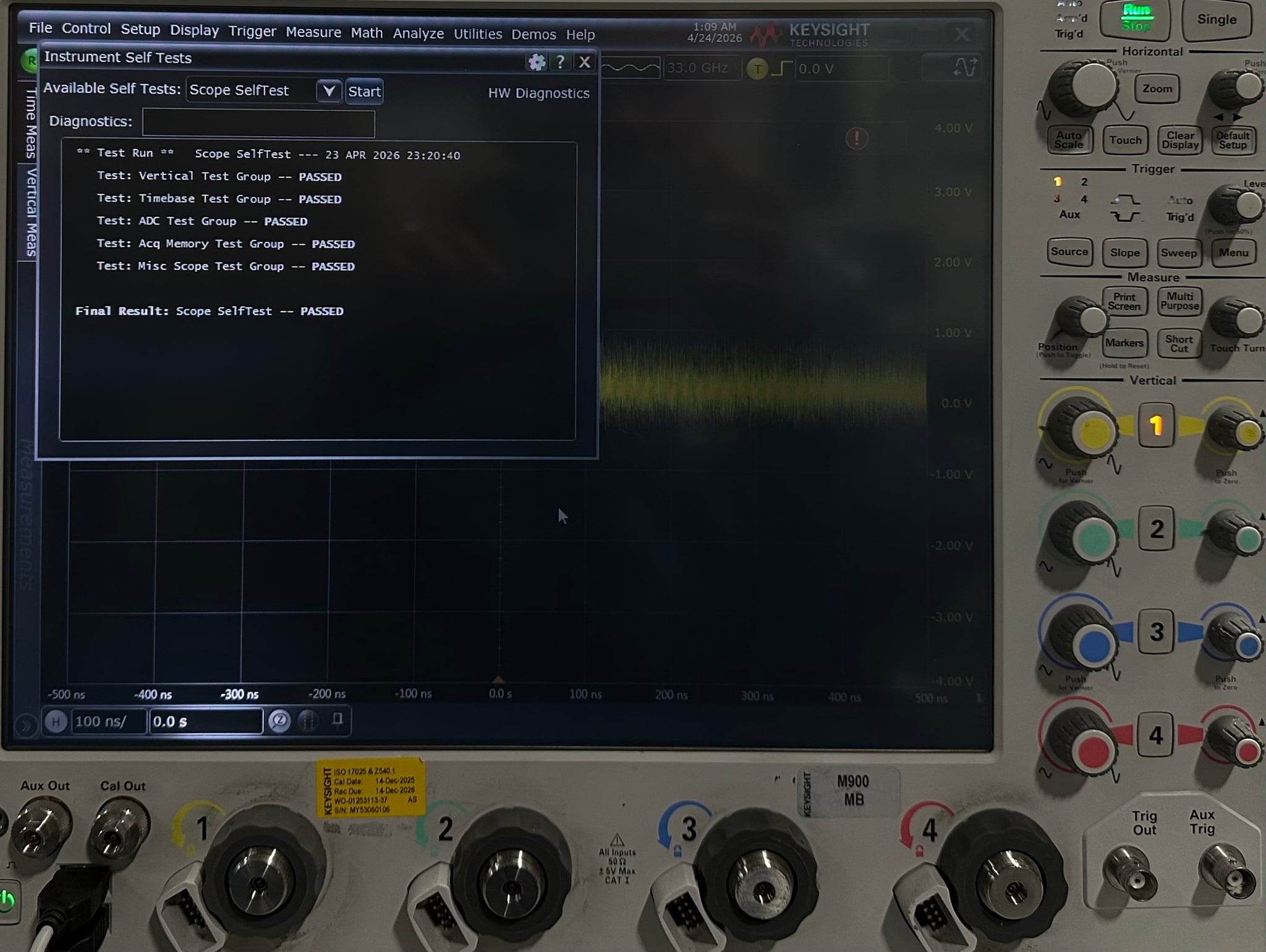Infiniium High-Performance Oscilloscope / 33 GHz / 80 GSa/S / 4 Channel / 50 M Keysight Used DSAX93304Q - Actual Instrument - Image 8