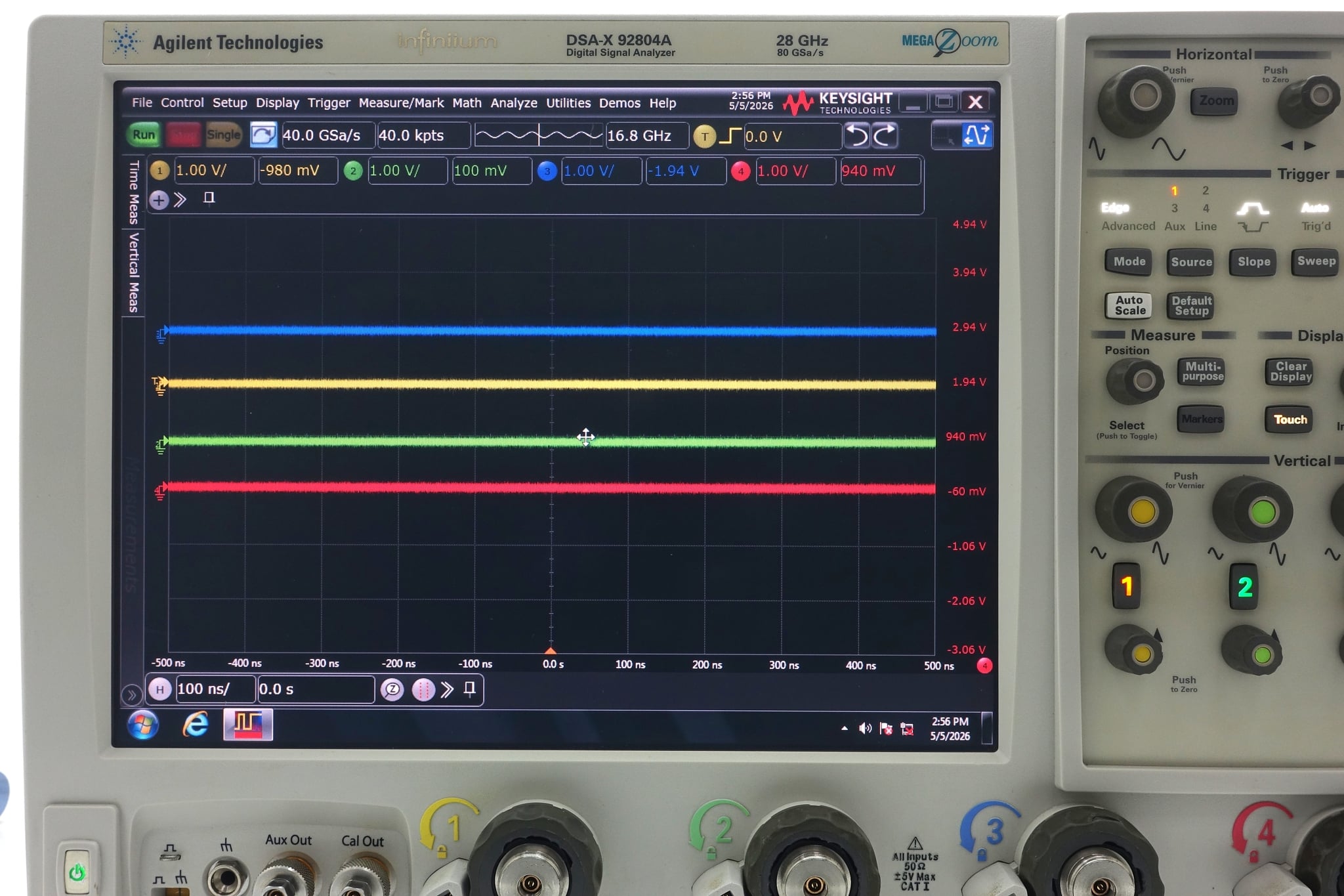 Infiniium High-Performance Oscilloscope / 28 GHz / 80/40 GSa/s / 4 Channels / 50M Keysight Used DSAX92804A - Actual Instrument - Image 11