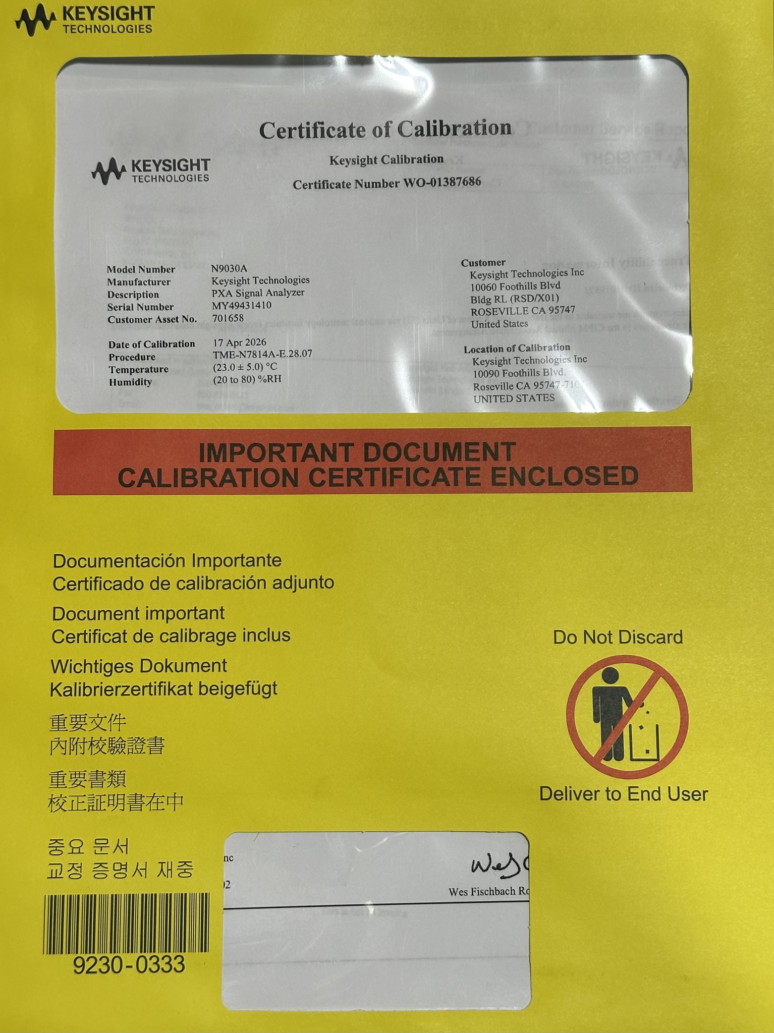 スペクトラムアナライザ - Used Keysight Equipment