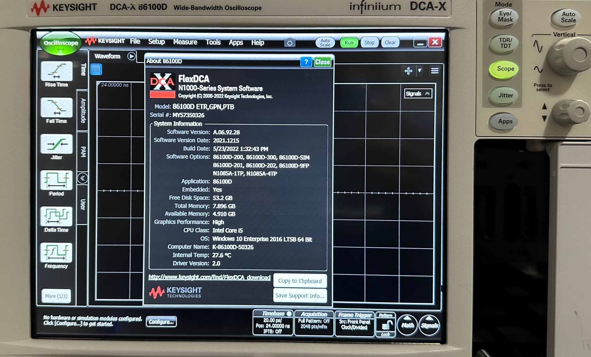 Infiniium DCA-X Wide-Bandwidth Oscilloscope Mainframe Keysight Used 86100D - Actual Instrument - Image 8